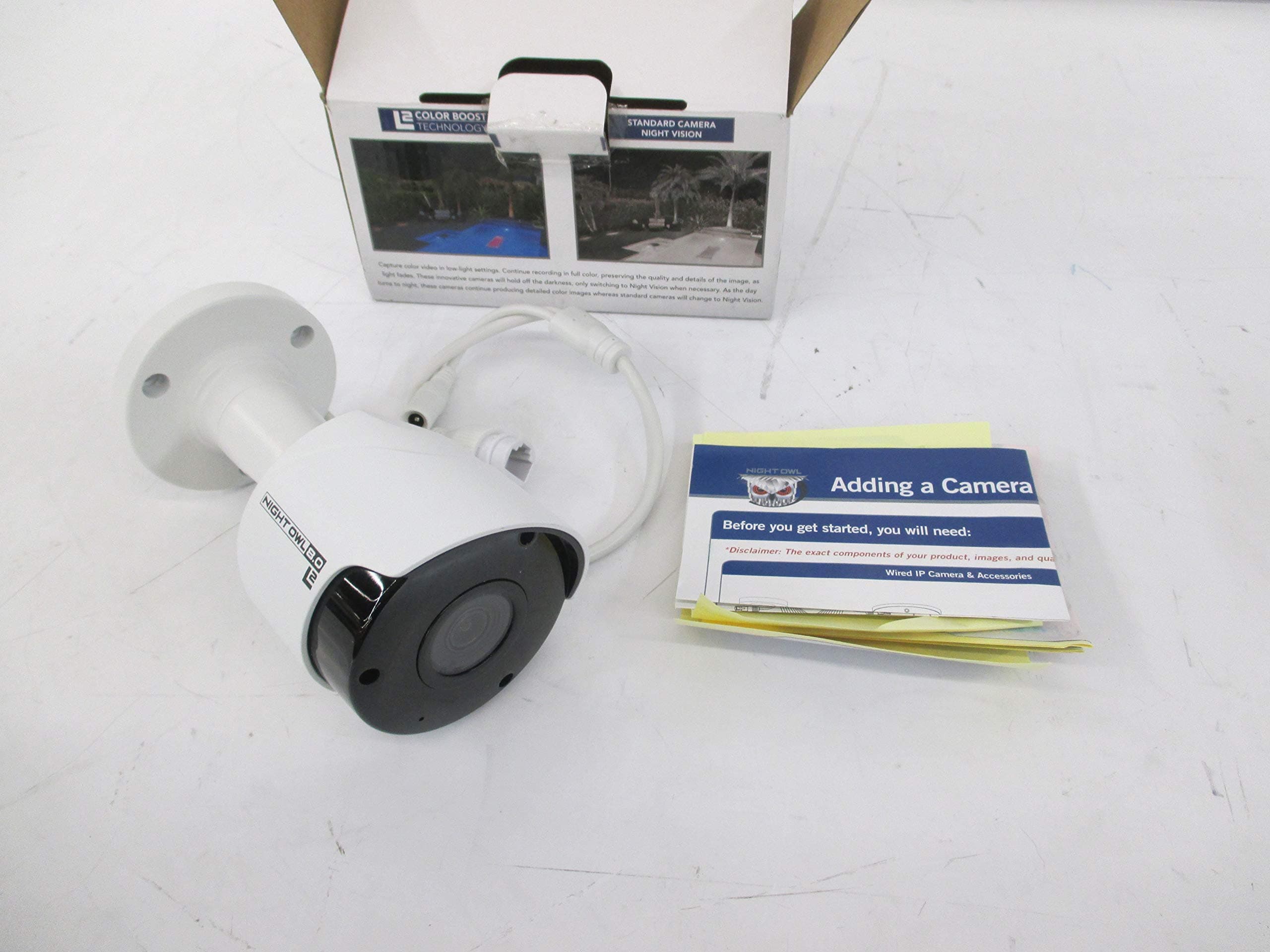 Night Owl Security Add-on Wired 4K UHD IP Camera with Audio, White (CAM-IH8-BA)