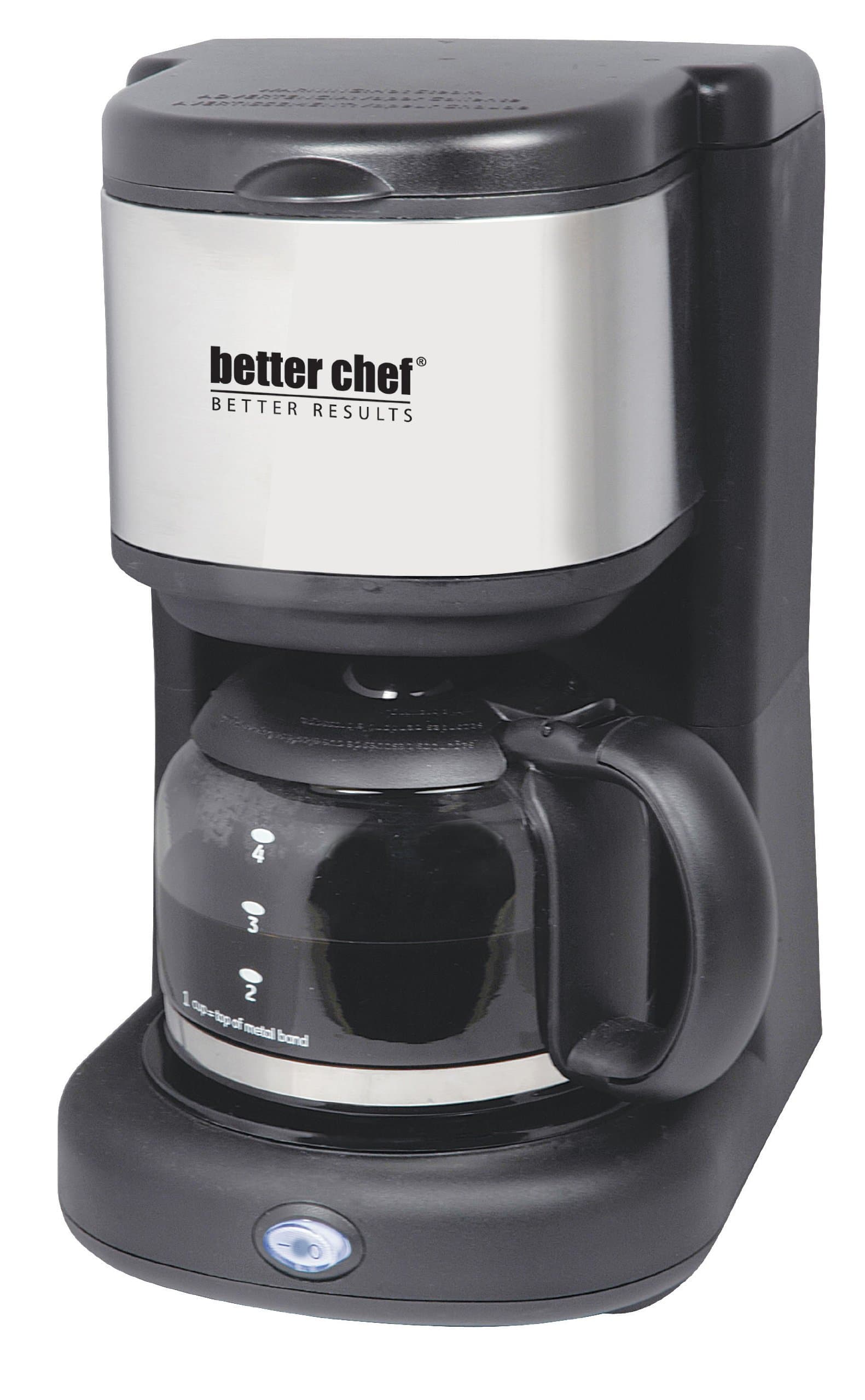 Better Chef IM-104S Better Chef 4-Cup Coffee Maker with Stainless Steel Accents,Black