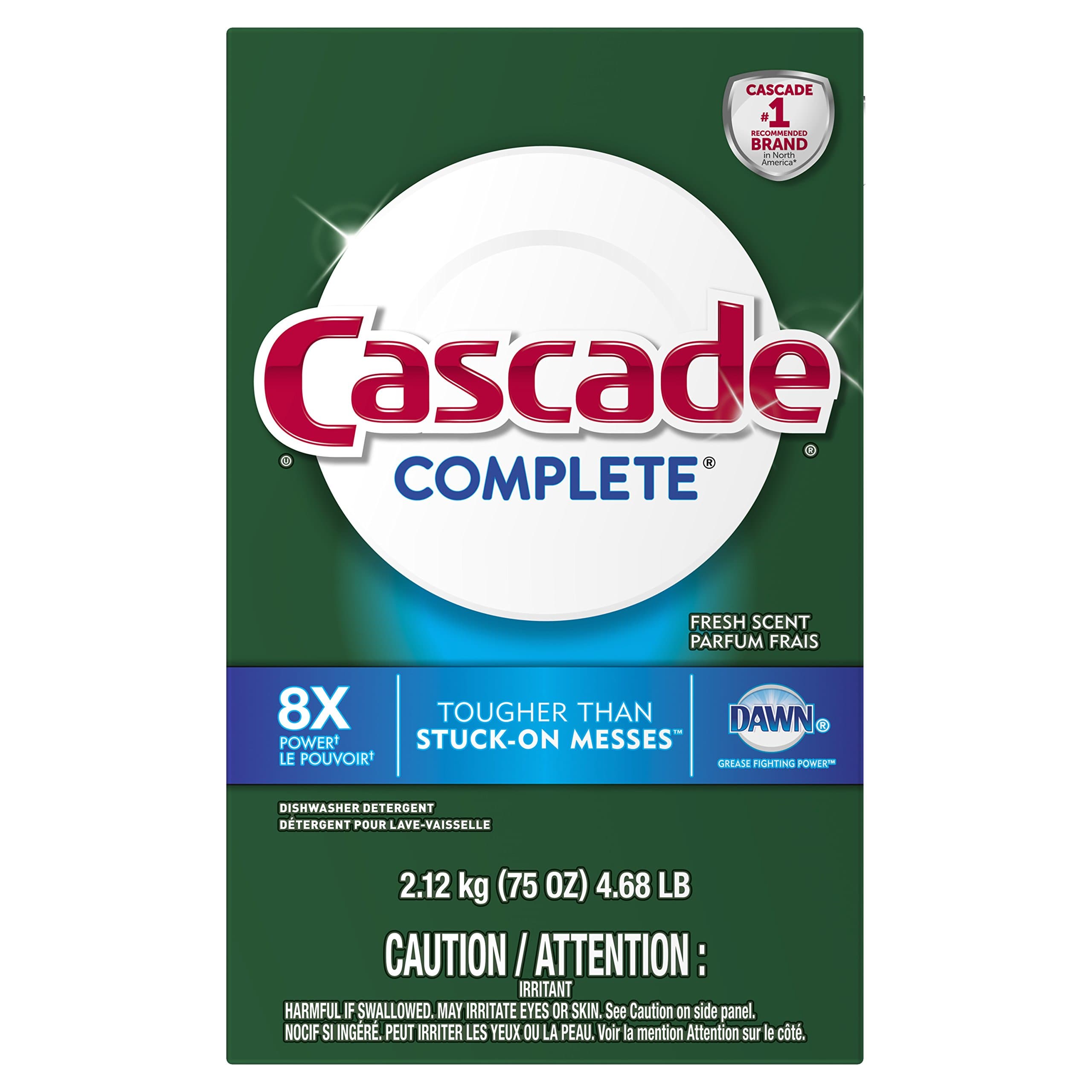 Complete Powder Dishwasher Detergent, Fresh Scent, 75 Oz
