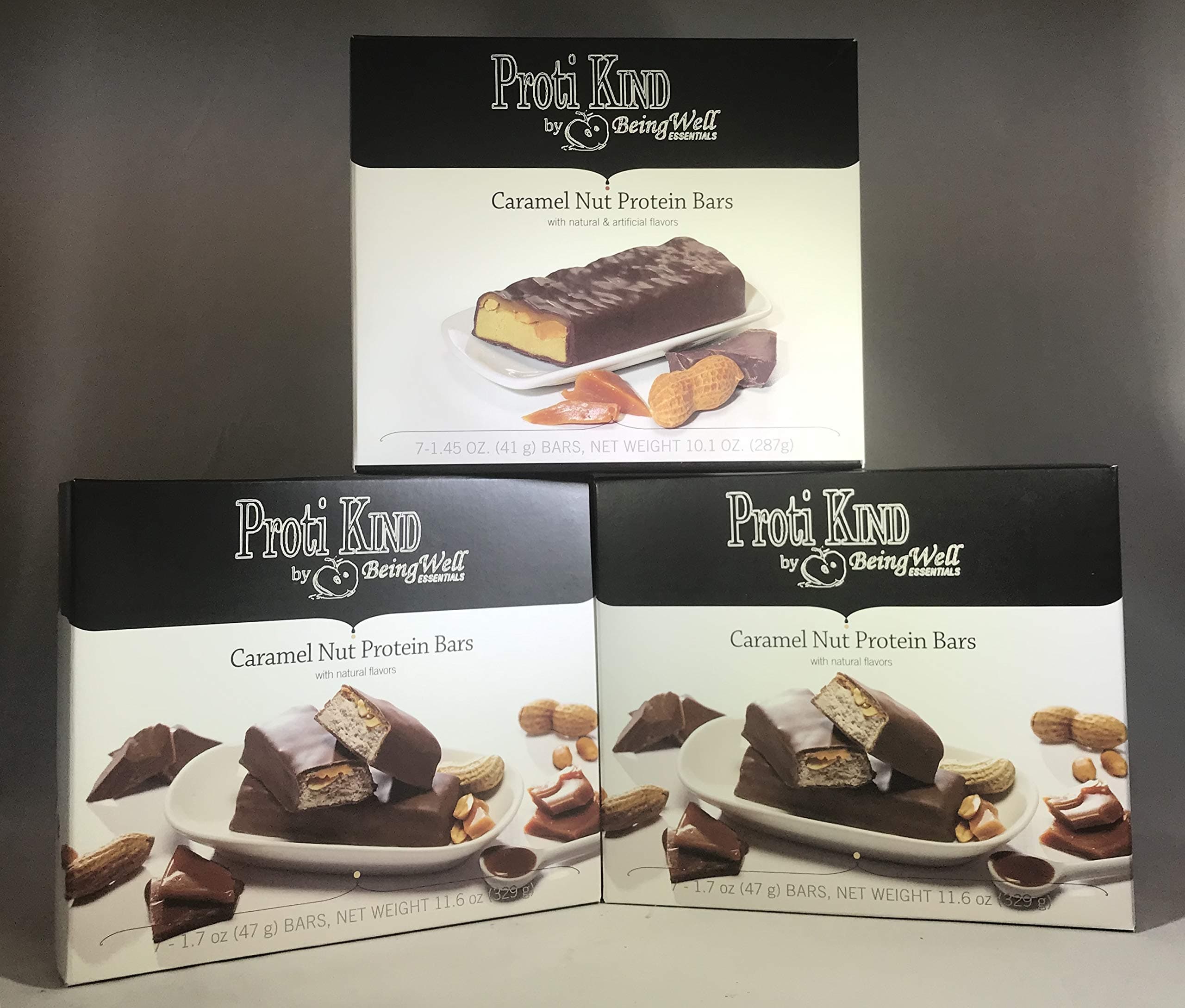 Proti Kind Caramel Nut Protein Bars THREE-PACK 21 Bars, 15g Protein Per Serving