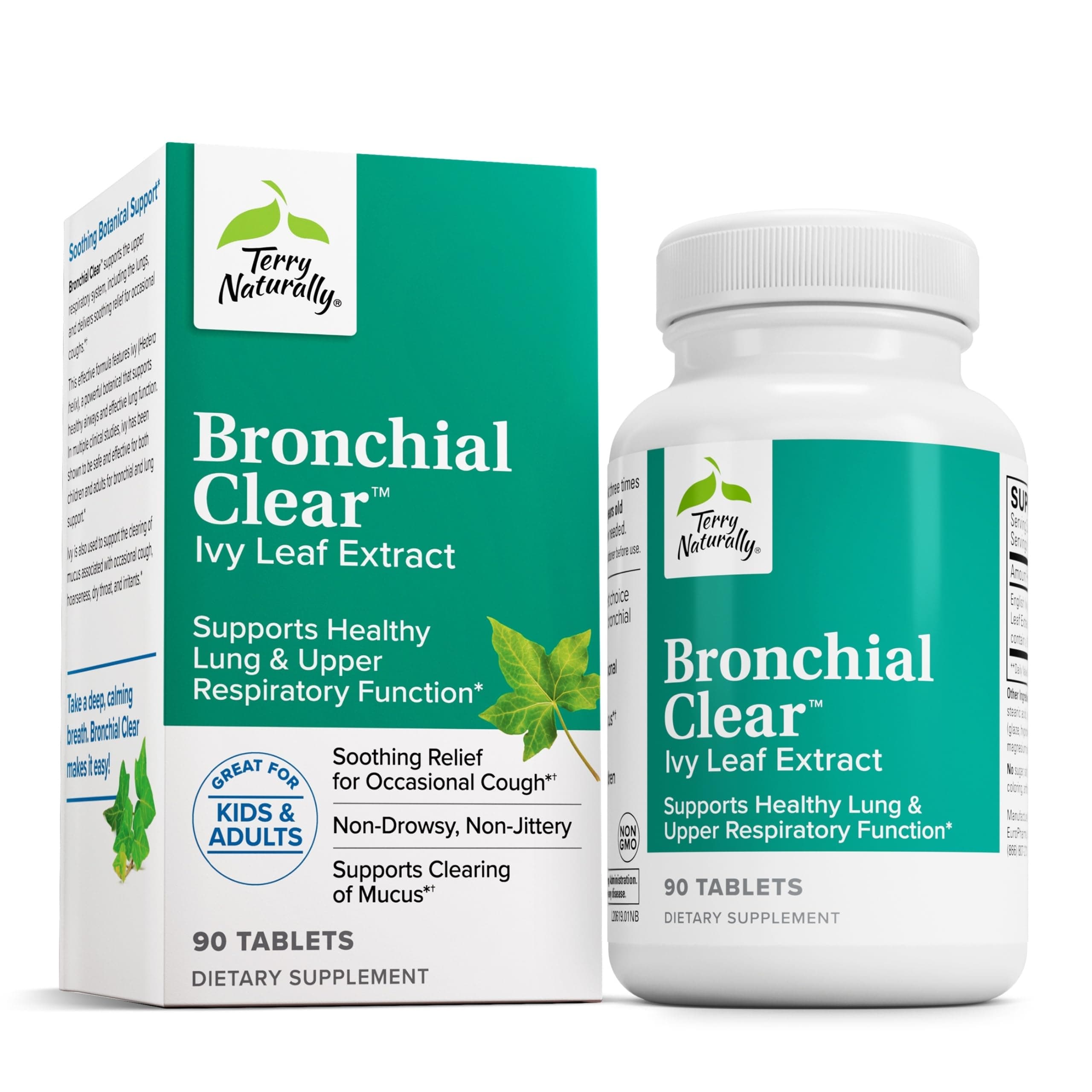 Bronchial Clear - 90 Tablets - Soothing Lung & Upper Respiratory Function Support Supplement, Non-Drowsy, Non-Jittery - Non-GMO, Gluten-Free - 90 Servings