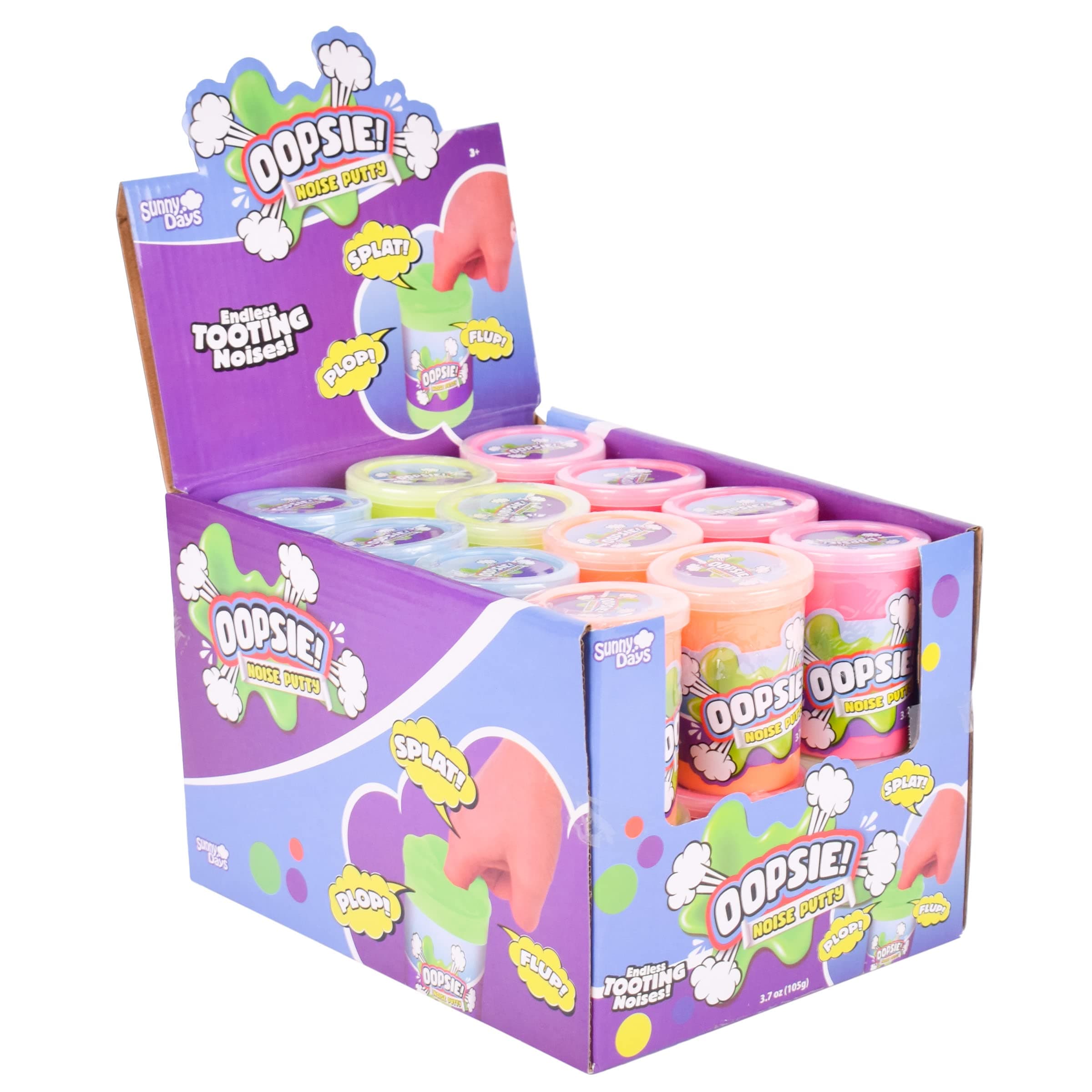 Oopsie Noise Putty, 24 Container Party Pack, 3.7oz Squishy Sensory Toys for Kids and Adults, Silly Party Favor, Non Sticky, Stress Relief, Super Soft Putty Slime