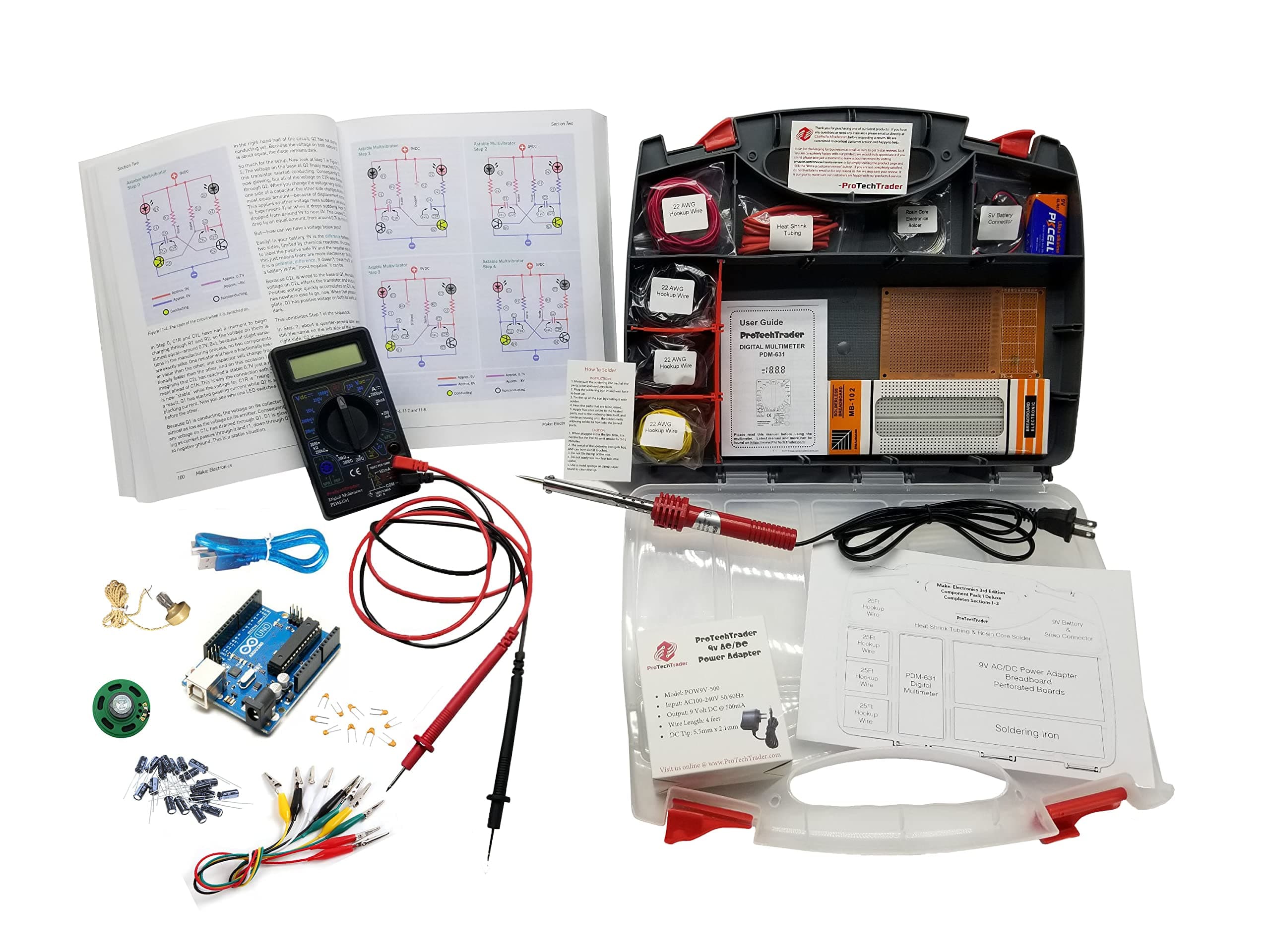 Make: Electronics 3rd Kit 1 & 2 Ultimate Bundle Includes Book & Deluxe Kits - Beginner Intermediate & Advanced Component Pack Follows The Experiments in Make: Electronics Third by Charles Platt