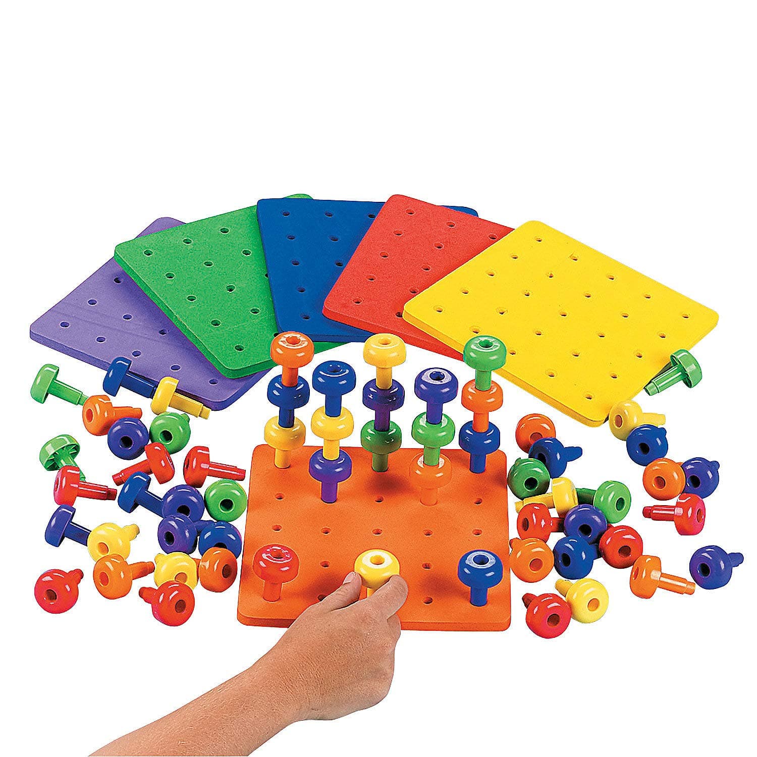 Stack It Peg Game With Board Occupational Therapy Autism Fine Motor Skills