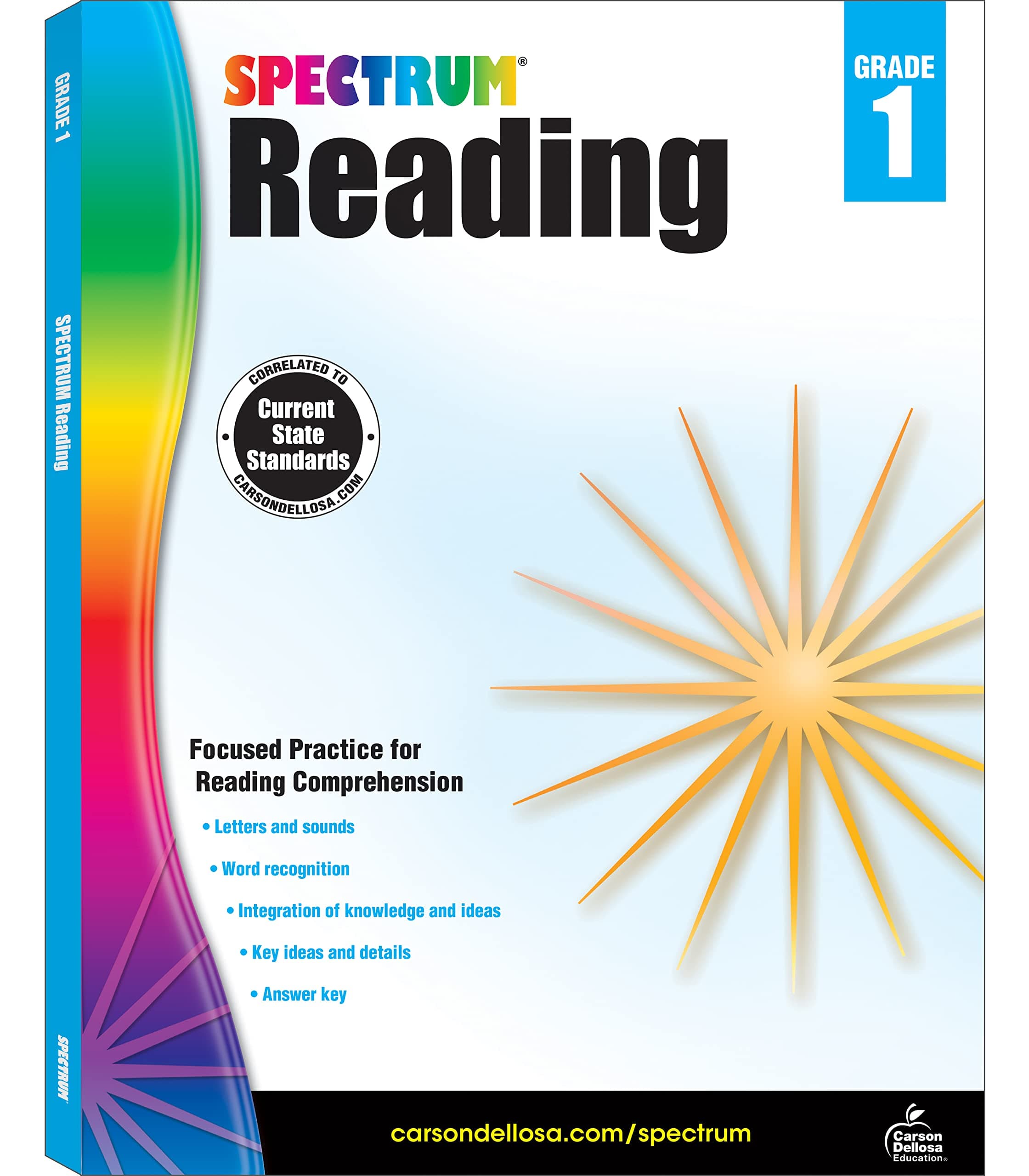 Spectrum Reading 1st Grade Workbooks, Nonfiction and Fiction Passages, Sight Words, Letters and Sounds, Phonics, and More, Classroom or Homeschool Curriculum