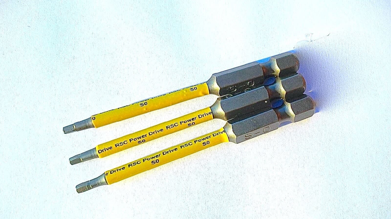 Driver Bits #0 Square (3" Robertson Style) 3 Pack