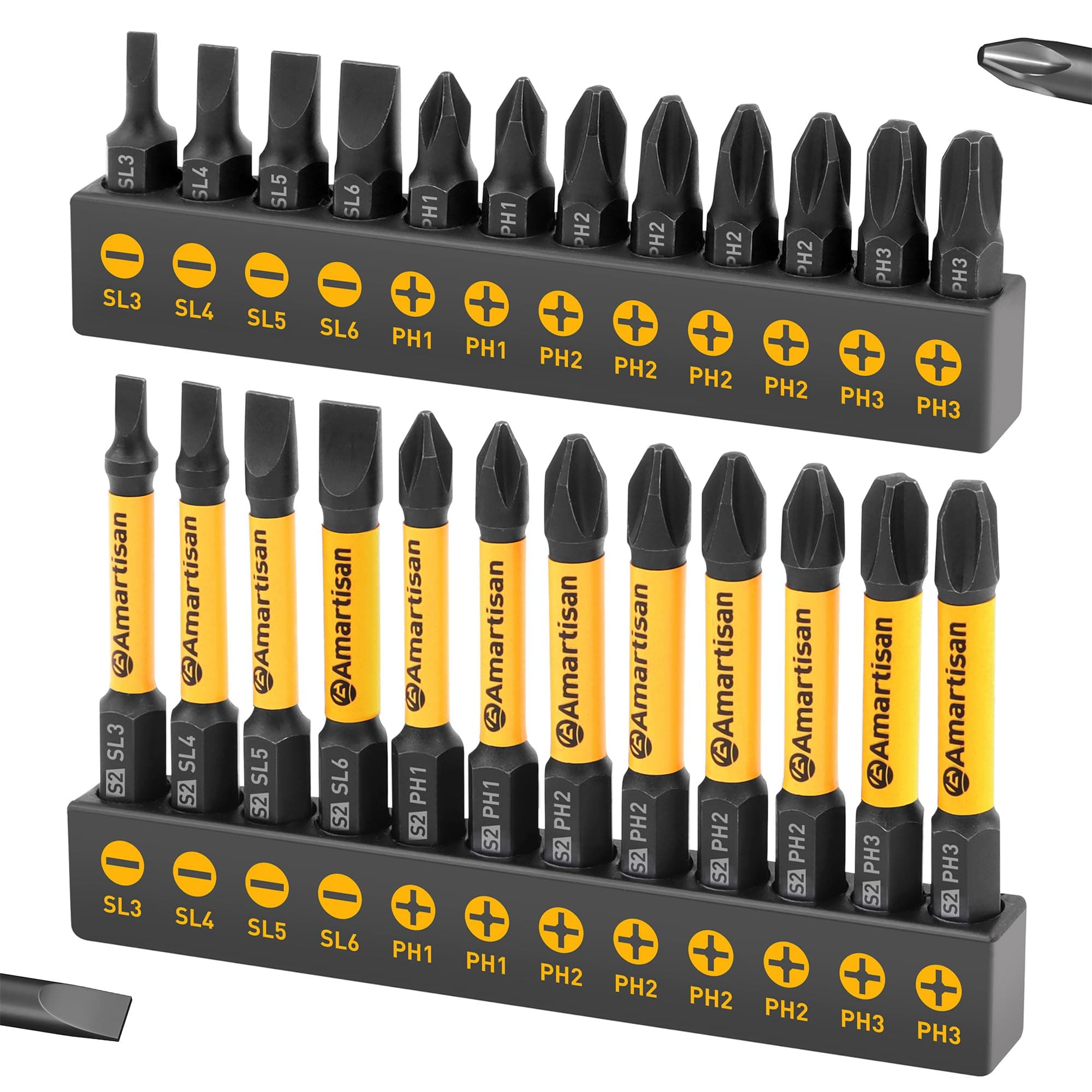 24 Piece Slotted & Phillips Screwdriver Bit Set