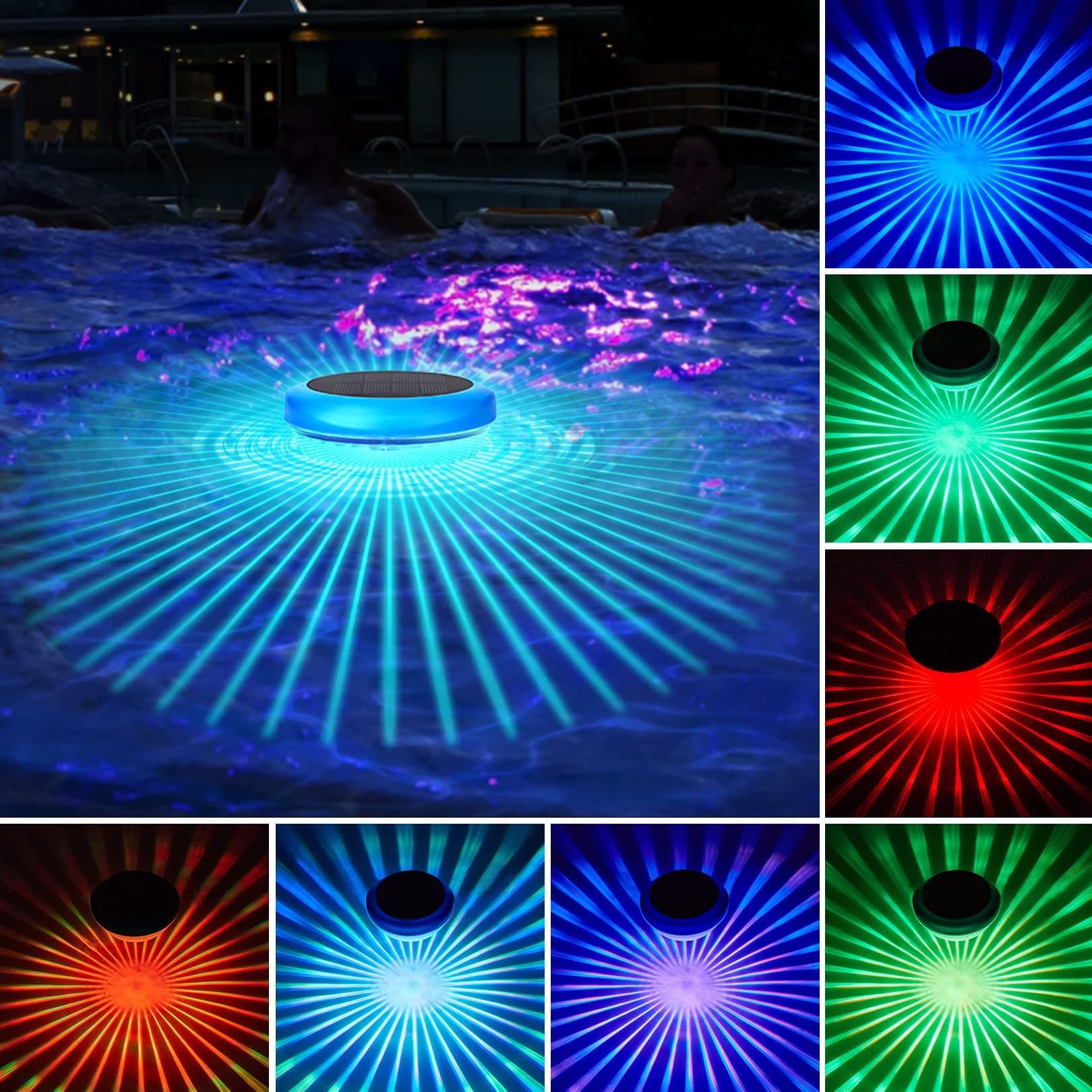 Solar Floating Pool Lights,Pool Lights That Float with RGB Color Changing Pool Floating Light,Outdoor Waterproof Swimming Pool Accessories for Pool,Pond,Hot Tub,Garden,Party Decoretion