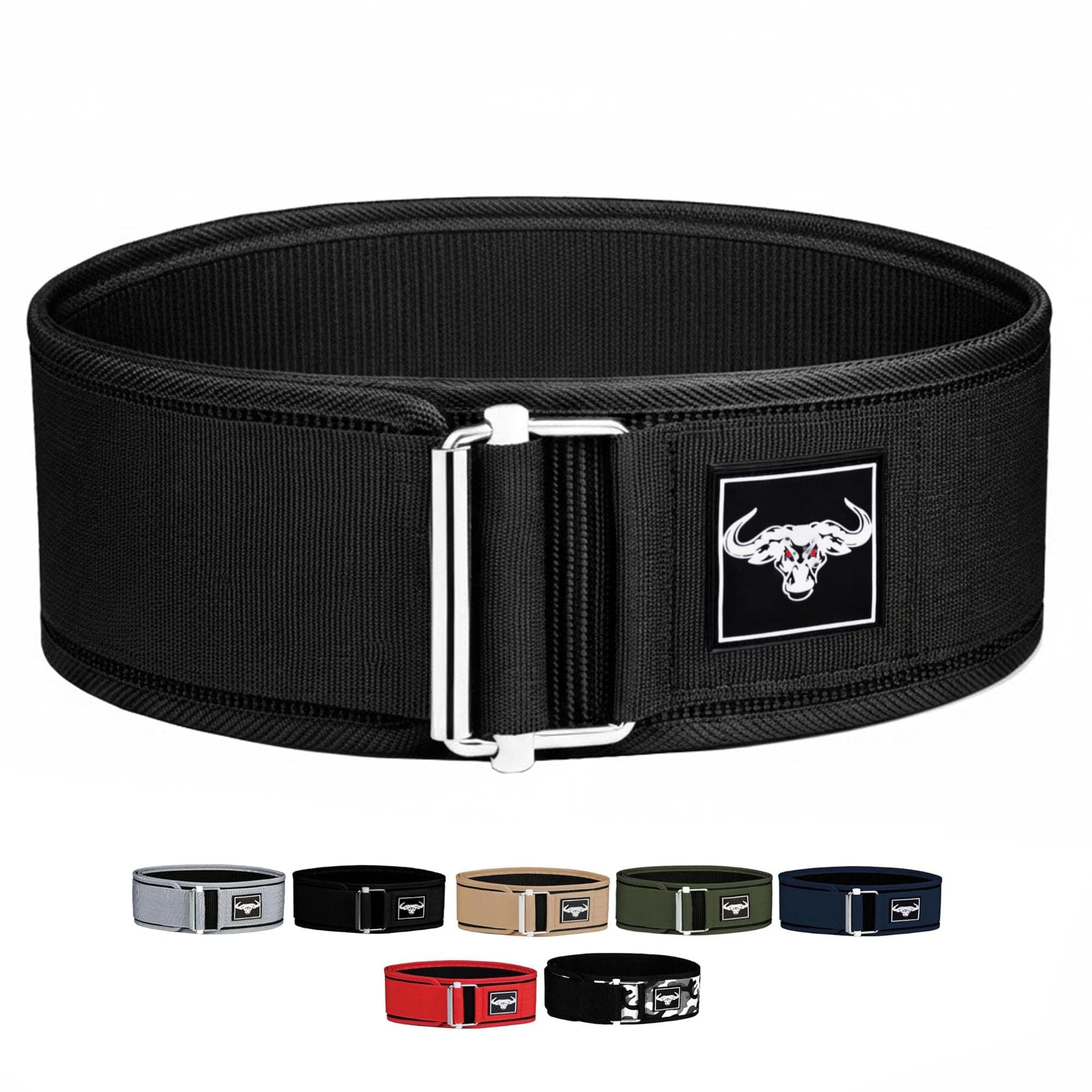 Quick Locking Premium Weight Lifting Belt - Back Support for Powerlifting, Cross Training & Gym Bodybuilding - 4 Inch Nylon Men and Women with Metal Buckle for Core Stability