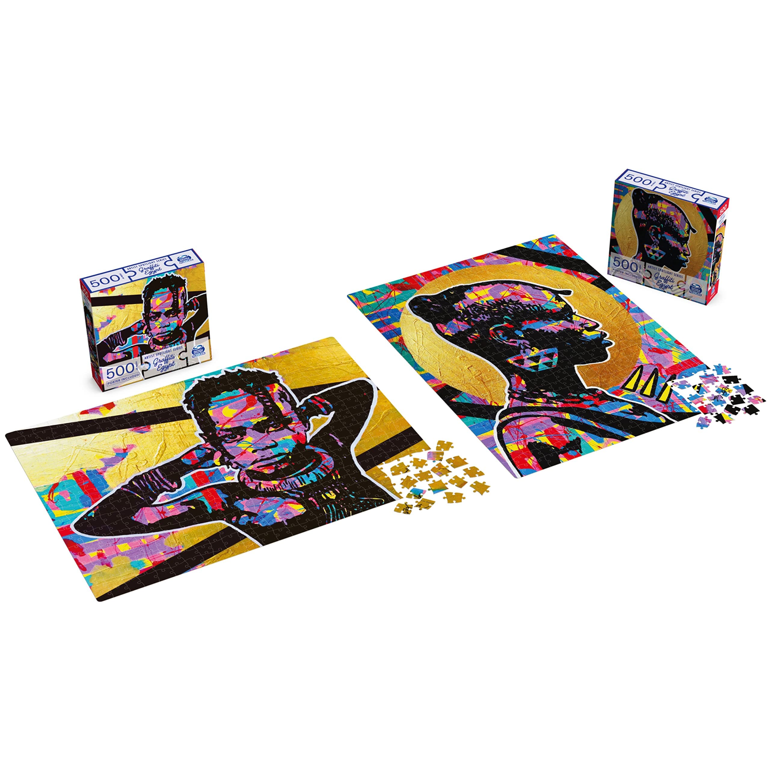 Spin Master Puzzles, 500-Piece 2 Jigsaw Puzzle Bundle Battle of Roses Morning Graffiti Egypt Artist, for Adults & Kids Ages 12+ Amazon Exclusive
