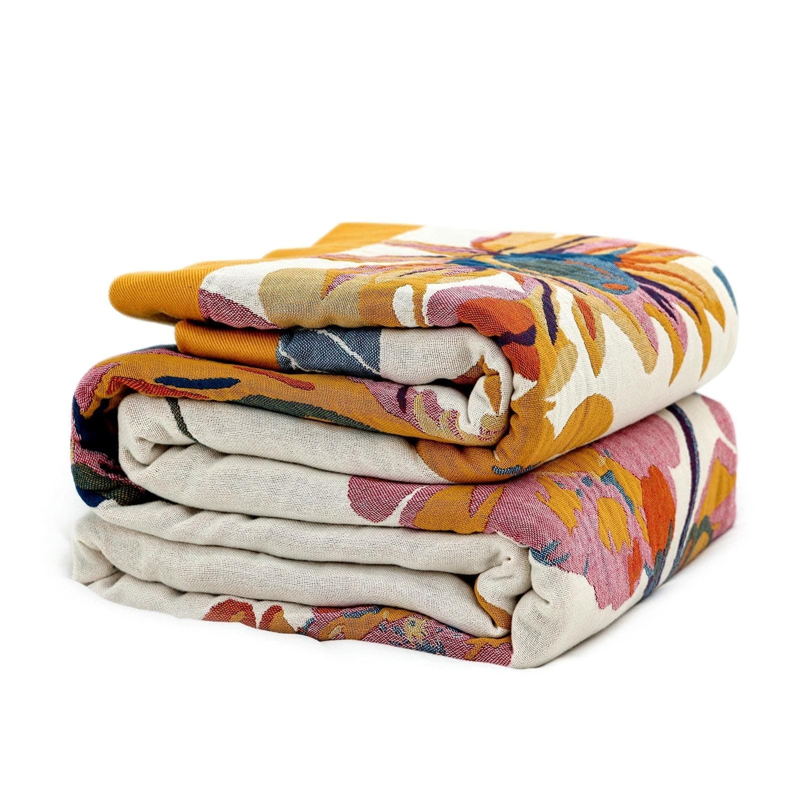 LUTBM Boho Throw Blanket for Bed - 100% Cotton Ultra Soft Rustic Quilt - Floral Printed Farmhouse Decor Bed Blankets,60"×80" All Season Rustic Throw for Sofa Couch Chair