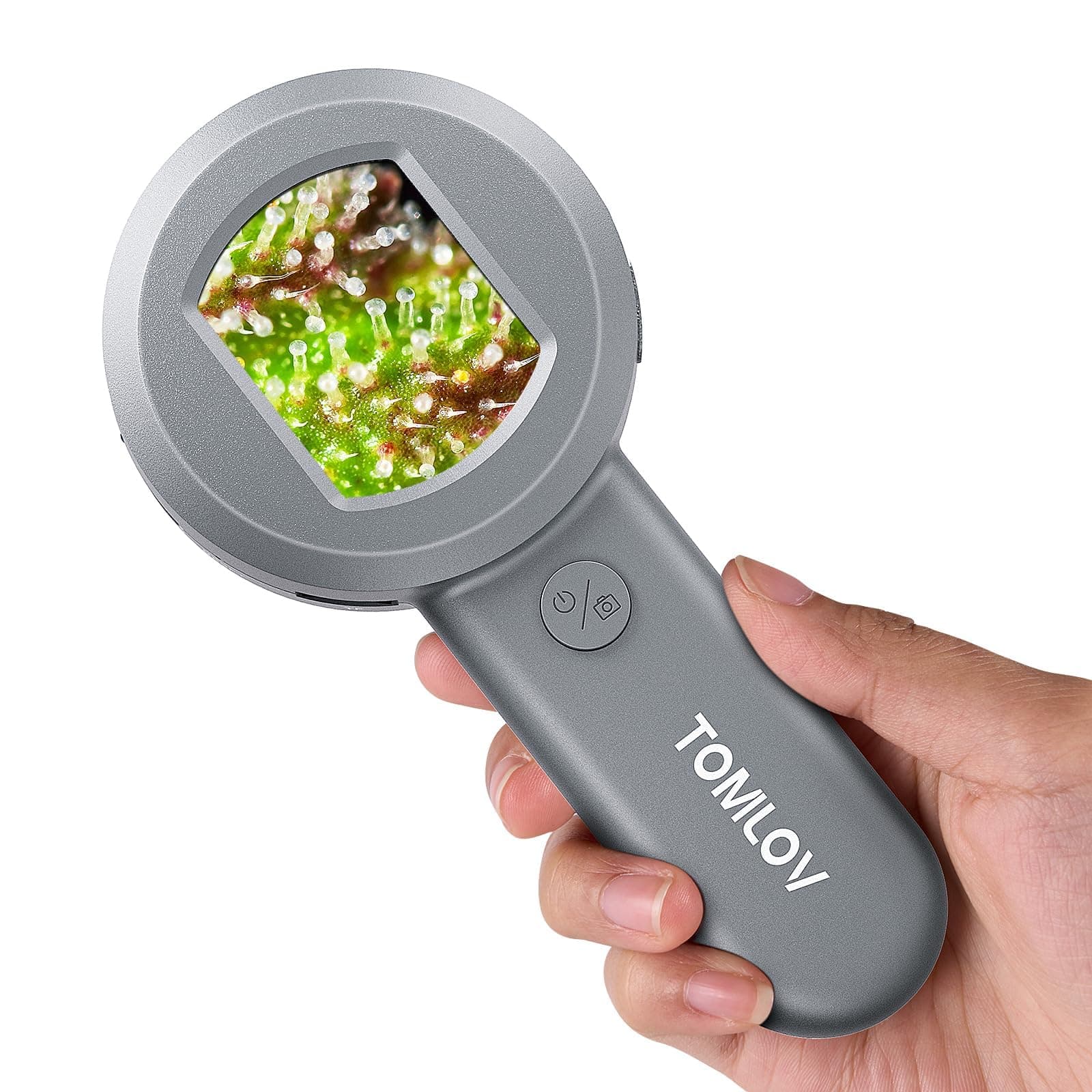 TOMLOV P10 Microscope 100X Pocket Magnifier with Light Grey