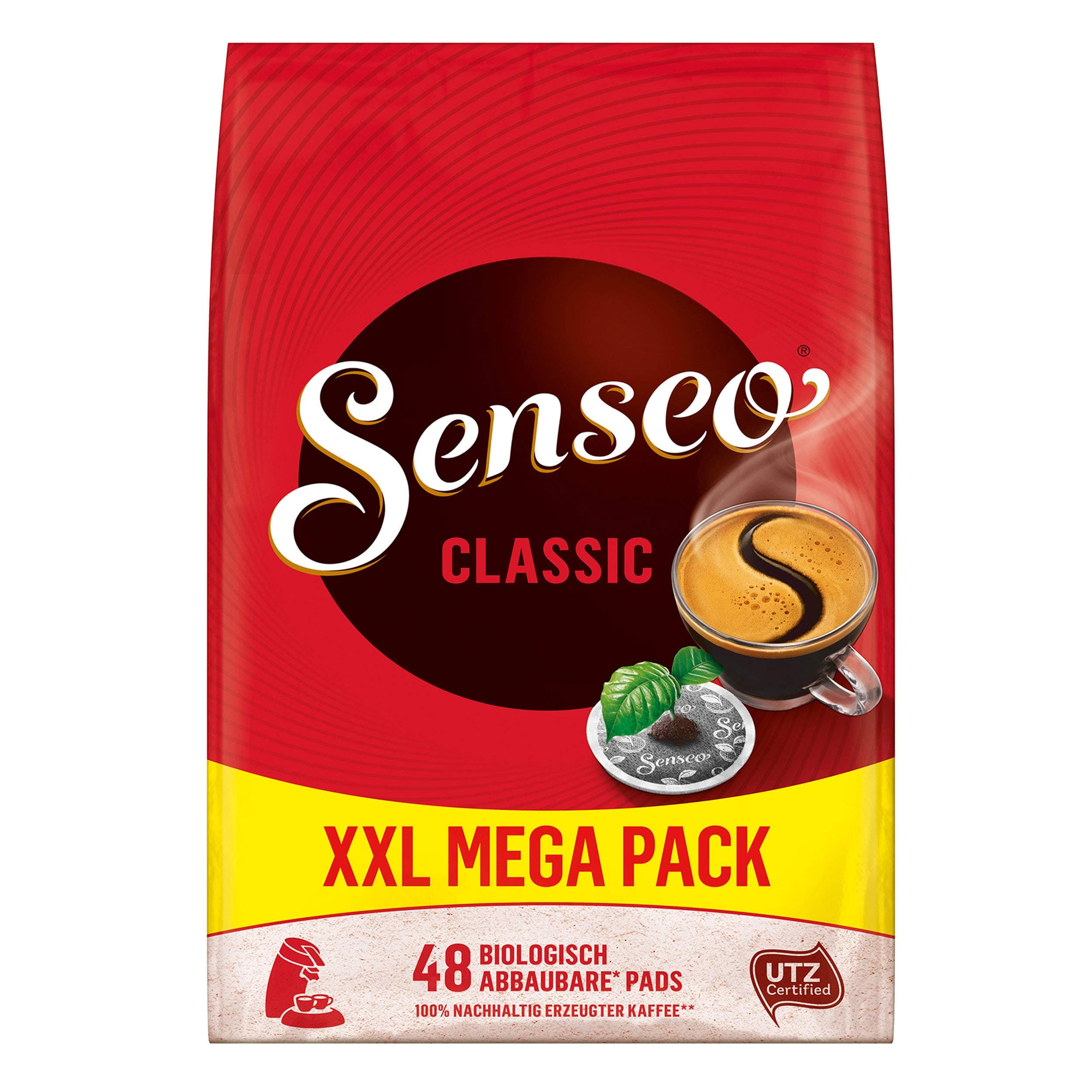 Senseo Classic Coffee Pods – 48 Count (1 Pack) – Medium Roast with Smooth, Balanced Flavor & Rich Crema – Compatible with Senseo and PeleCom Coffee Machines