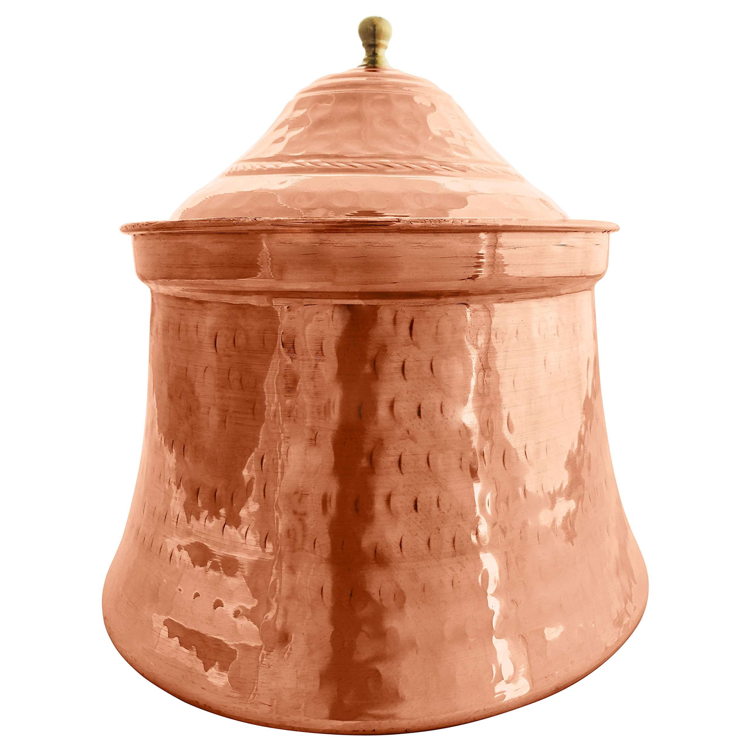 Copper Kitchen Canister with lid – Handmade, Medium 2 quart Hammered Metal Jar, Tin, Urn for Cookie Storage, Coffee, Tea, Sugar, Biscuits, Flour, Snacks, Garlic, Candy, Dog Treats