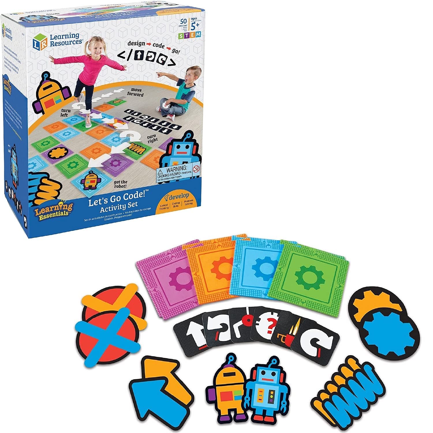 Let's Go Code! Activity Set, STEM Toys, Coding Toys, Develops Critical Thinking and Problem Solving Skills, 50 Pieces, Ages 5+