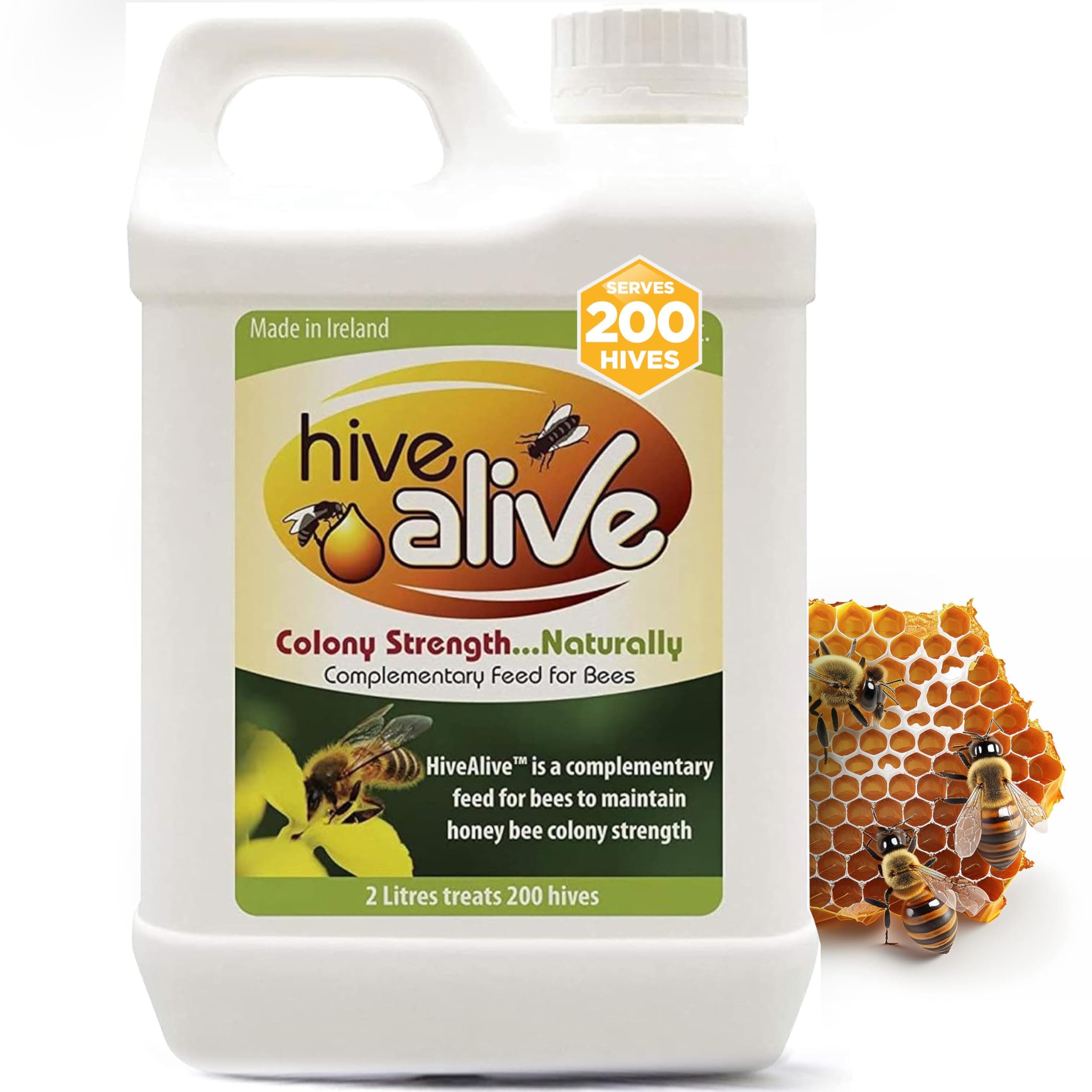 HIVE ALIVE Bee Liquid Concentrate Feed Supplement - Beekeeping Fall Spring Feeding Enhancer – Lowers Winter Mortality, Boost Gut Health, Colony Size - (2L, 200 Hives)