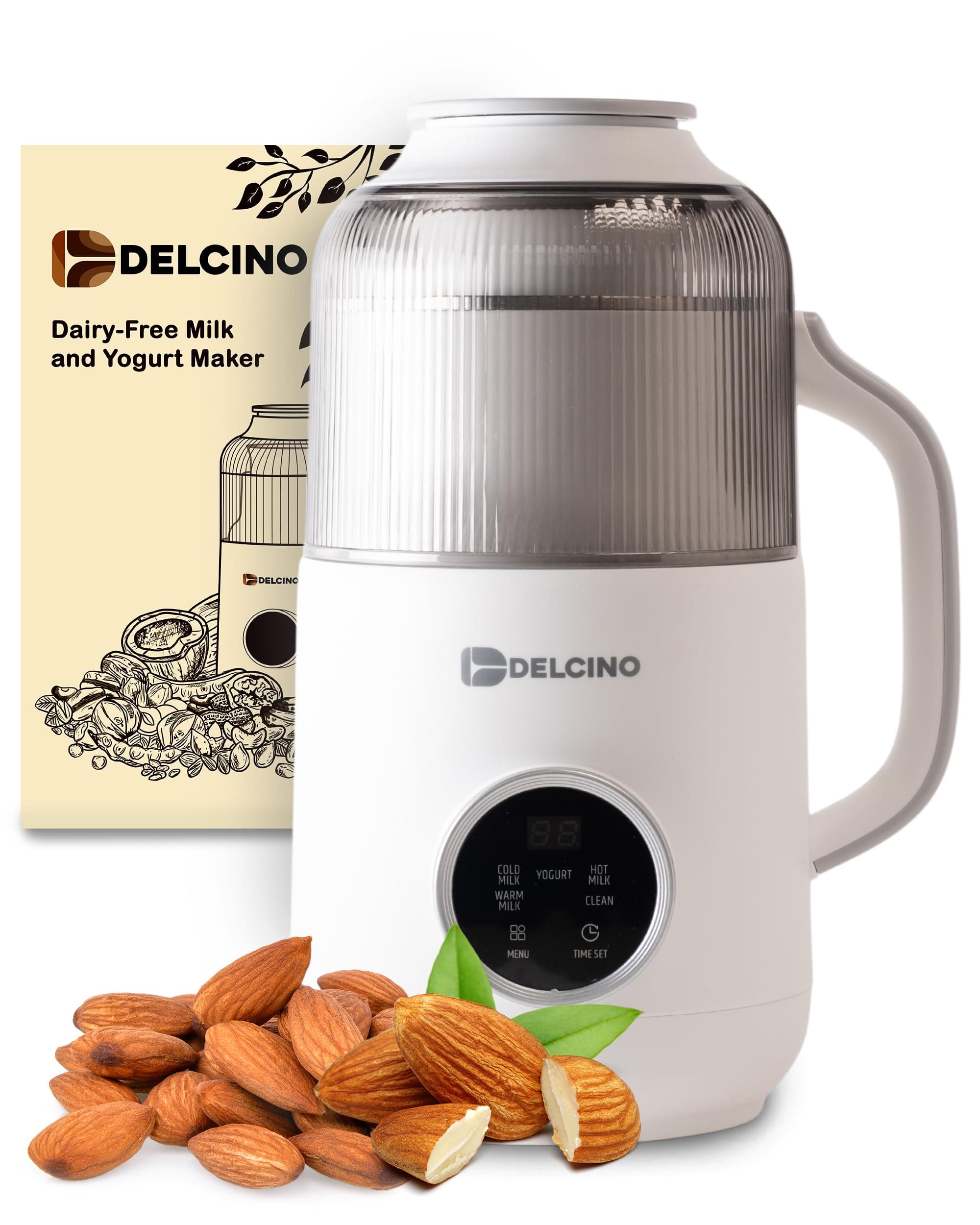 Dairy Free Nut Milk Maker Machine & Yogurt Maker Machine - 27 Oz Homemade Oat Milk, Soy Milk, Almond Milk & More Plant Based Milk & Yogurt - Stainless Steel - With Strainer & Thermometer