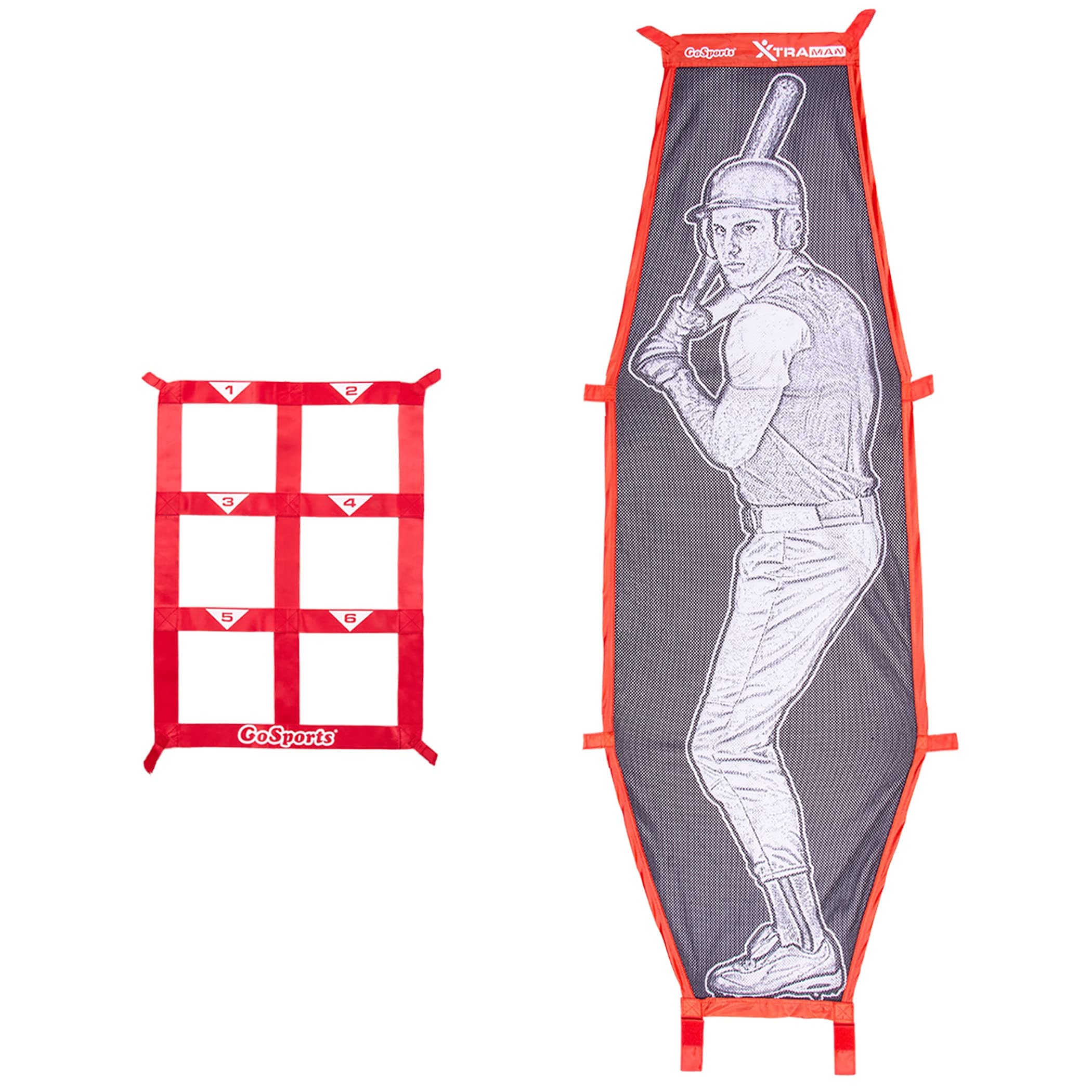 GoSports Baseball & Softball Pitching Kit - Practice Accuracy Training with Strike Zone & XTRAMAN Dummy Batter