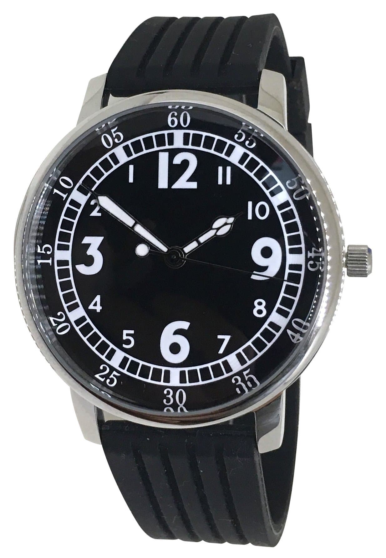 WatchDesign Backwards/Reverse Movement Watch - Black Silicone