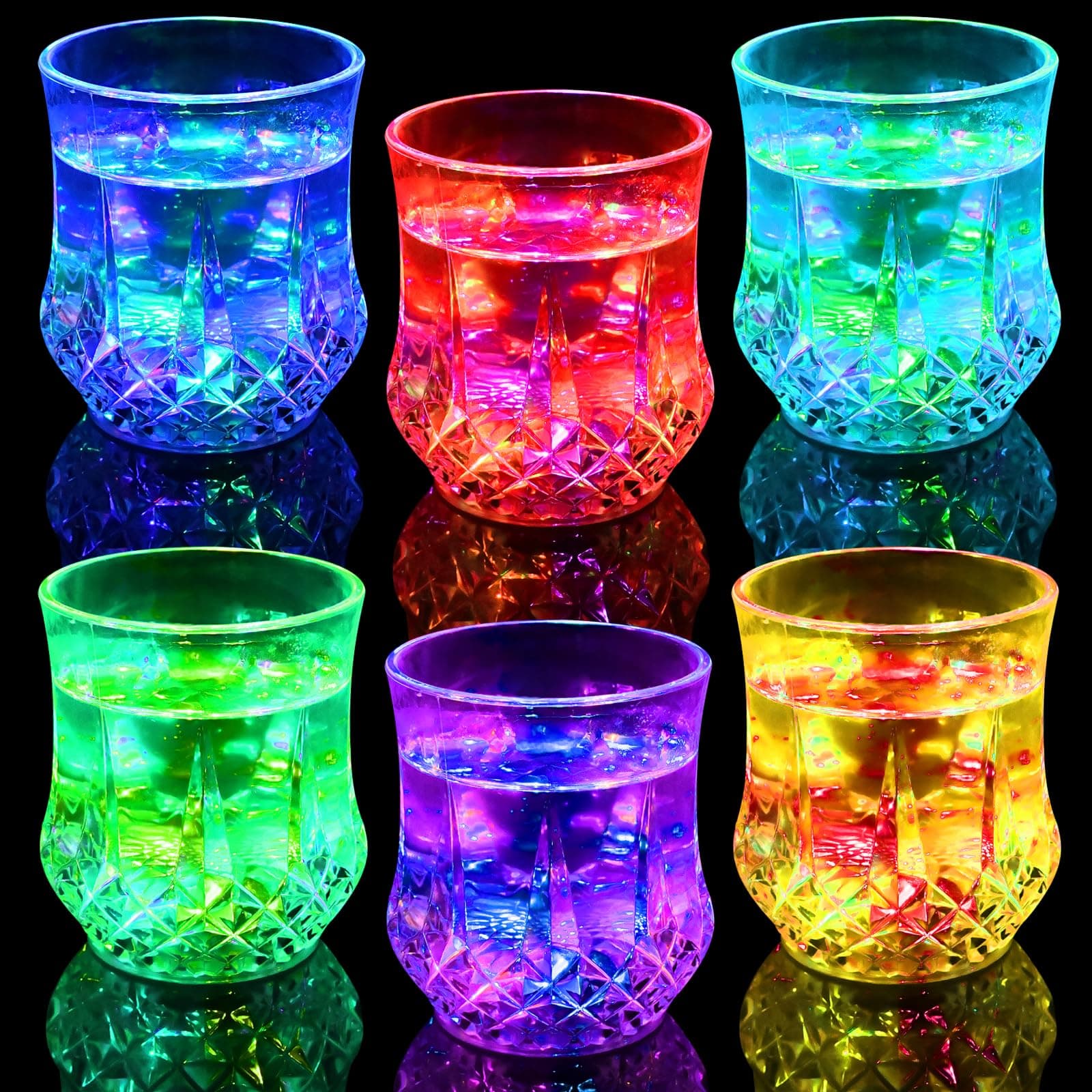 Esdabem LED Automatic Flashing Cup - with Mug Sensor Light Up, Liquid Activated Color Change, Flashing LED Light Cup for Christmas, Party, Night Clubbing, Birthday, Disco