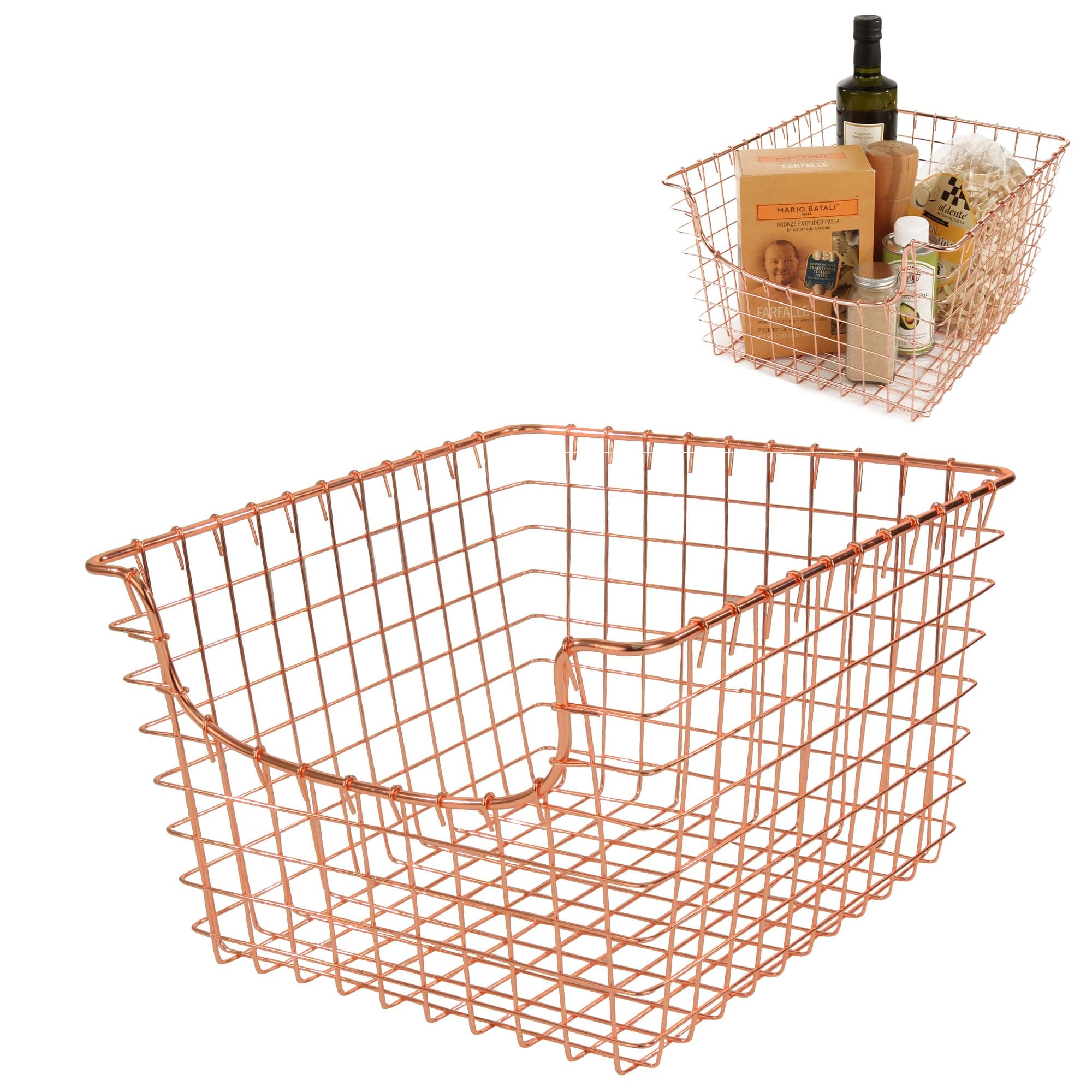 Spectrum Diversified Scoop wire Storage Basket, Medium, Copper