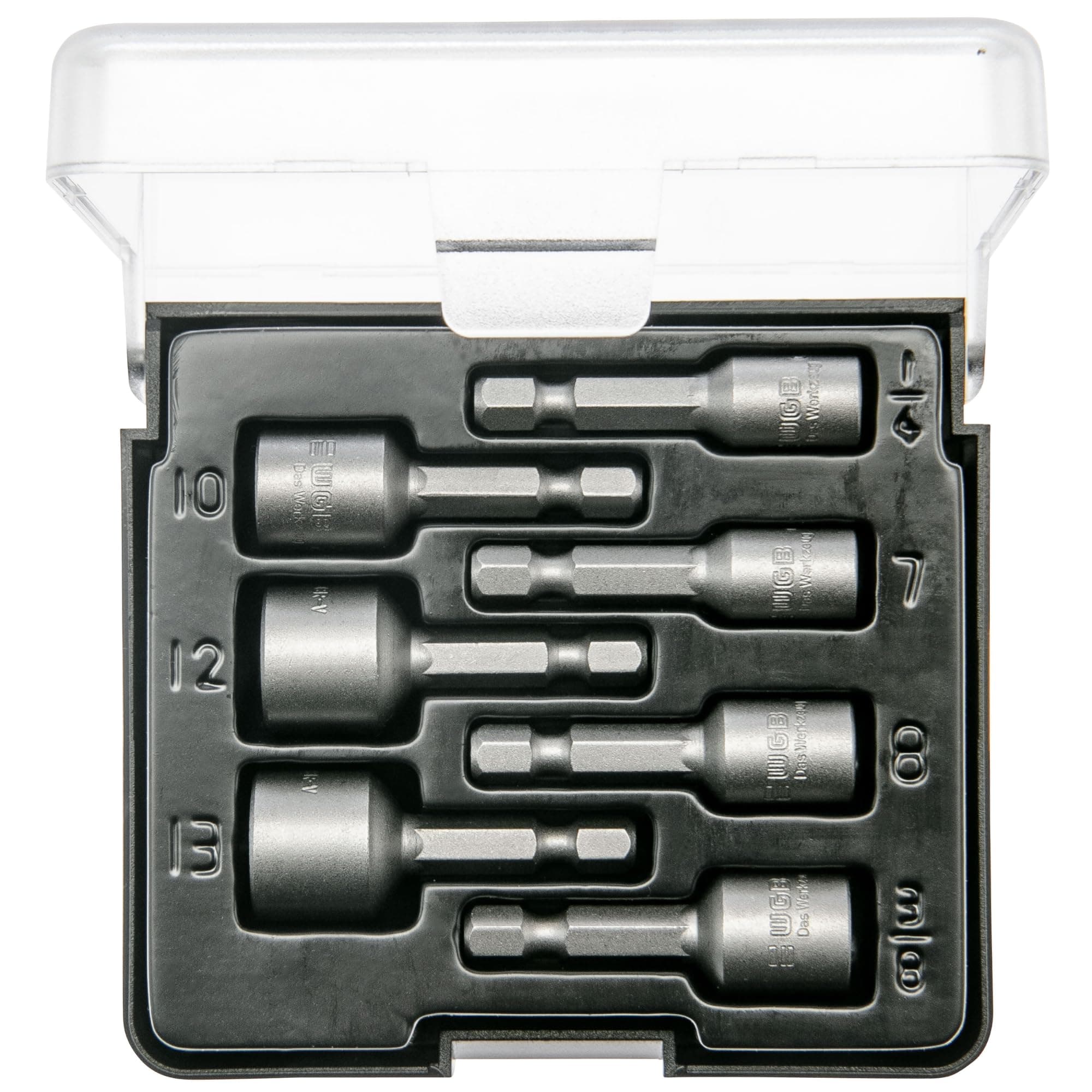 WGB Das Werkzeug Hexagonal socket bit set for cordless screwdriver, magnetic, 7-piece bit box, suitable as impact wrench, nut bit set, hexagonal bit set