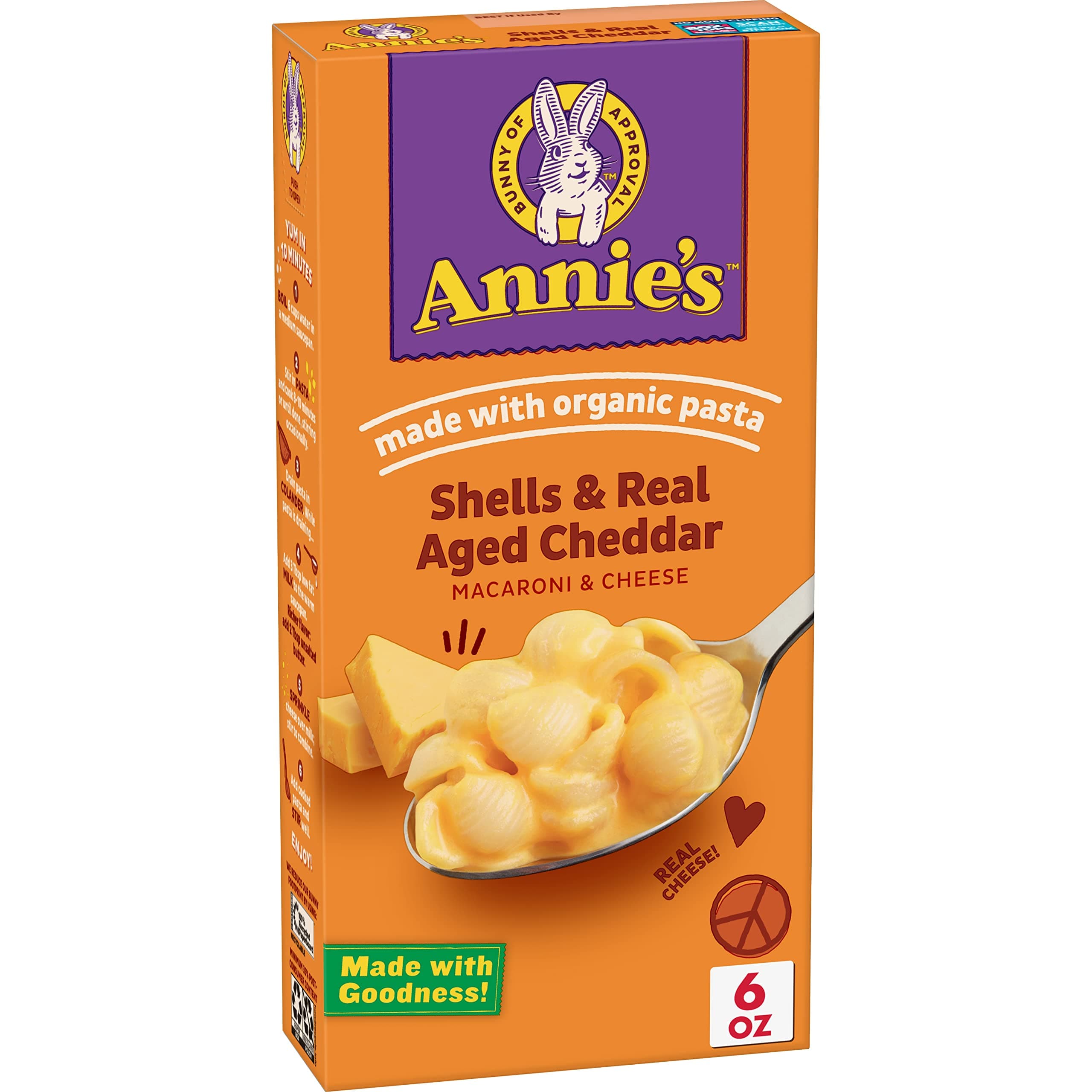 Annie's Macaroni & Cheese Shells & Aged Cheddar 6 oz