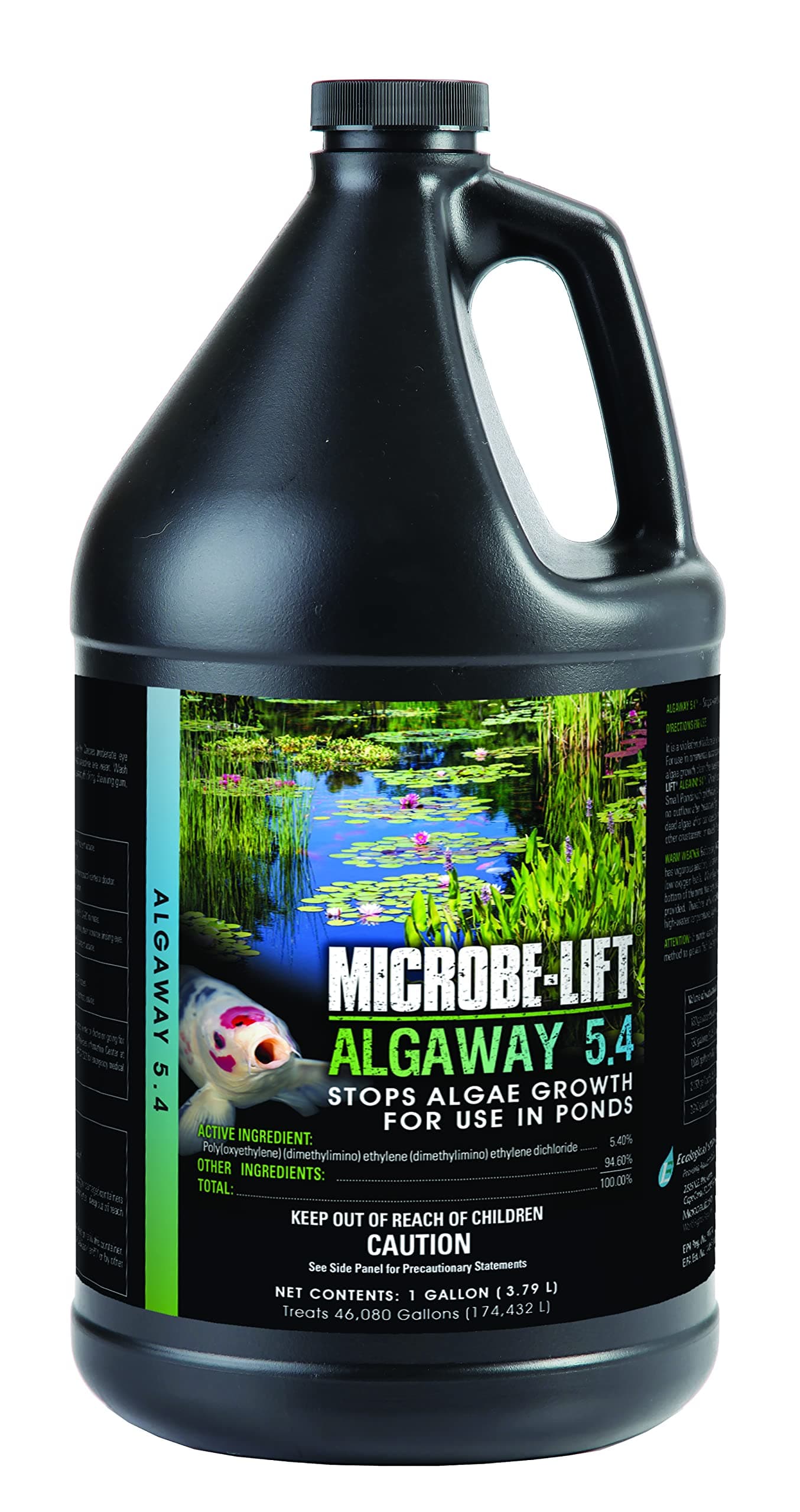 ALGAGAL Algaway 5.4 Algae Control Treatment for Ponds and Water Gardens, Safe for Koi Fish, Goldfish, Plants, and Decorations, 1 Gallon