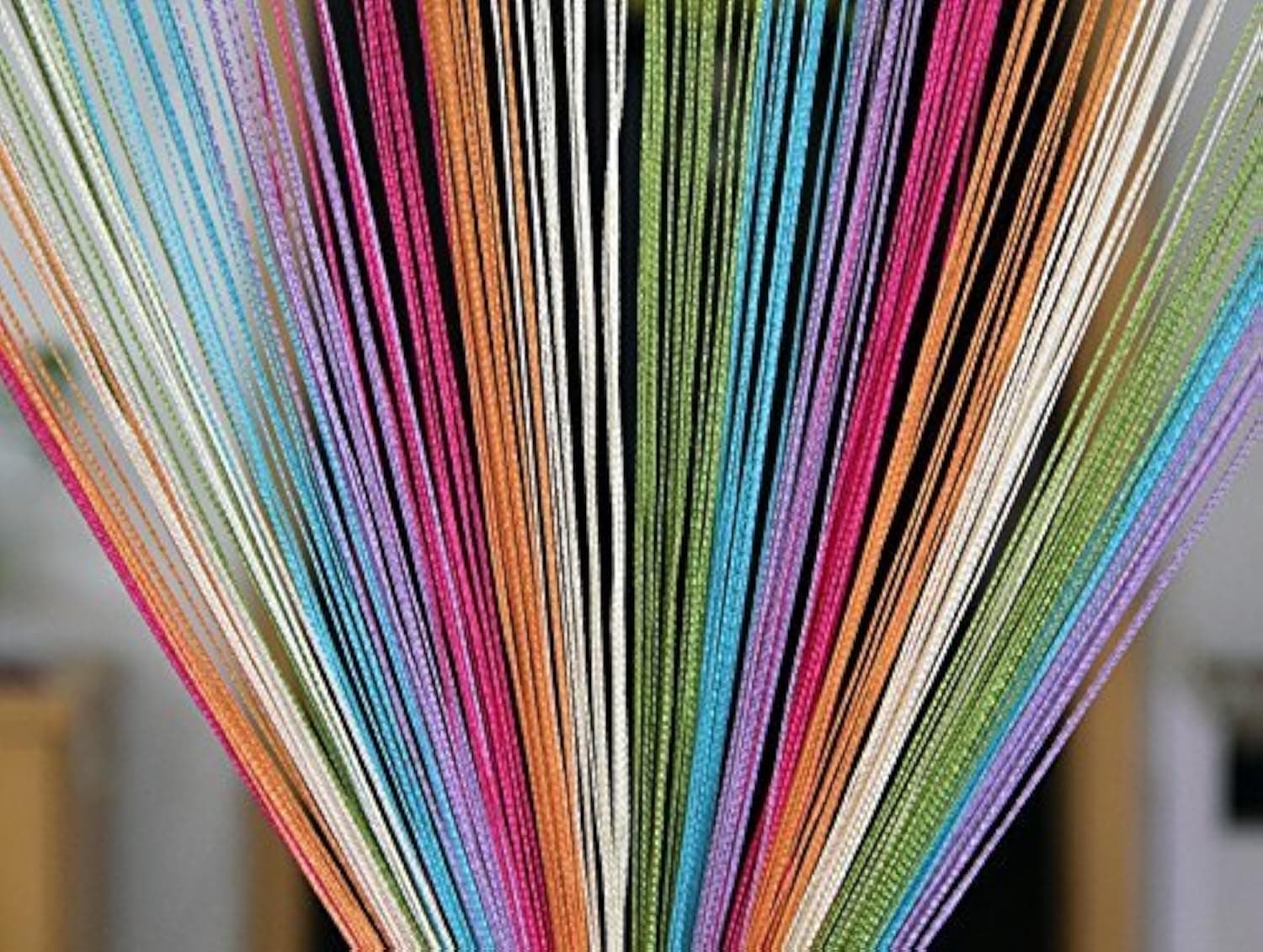 Exporthub Beautiful Multi Color Threads String Curtains - 4X7 Feet, (Ehspr591_74)