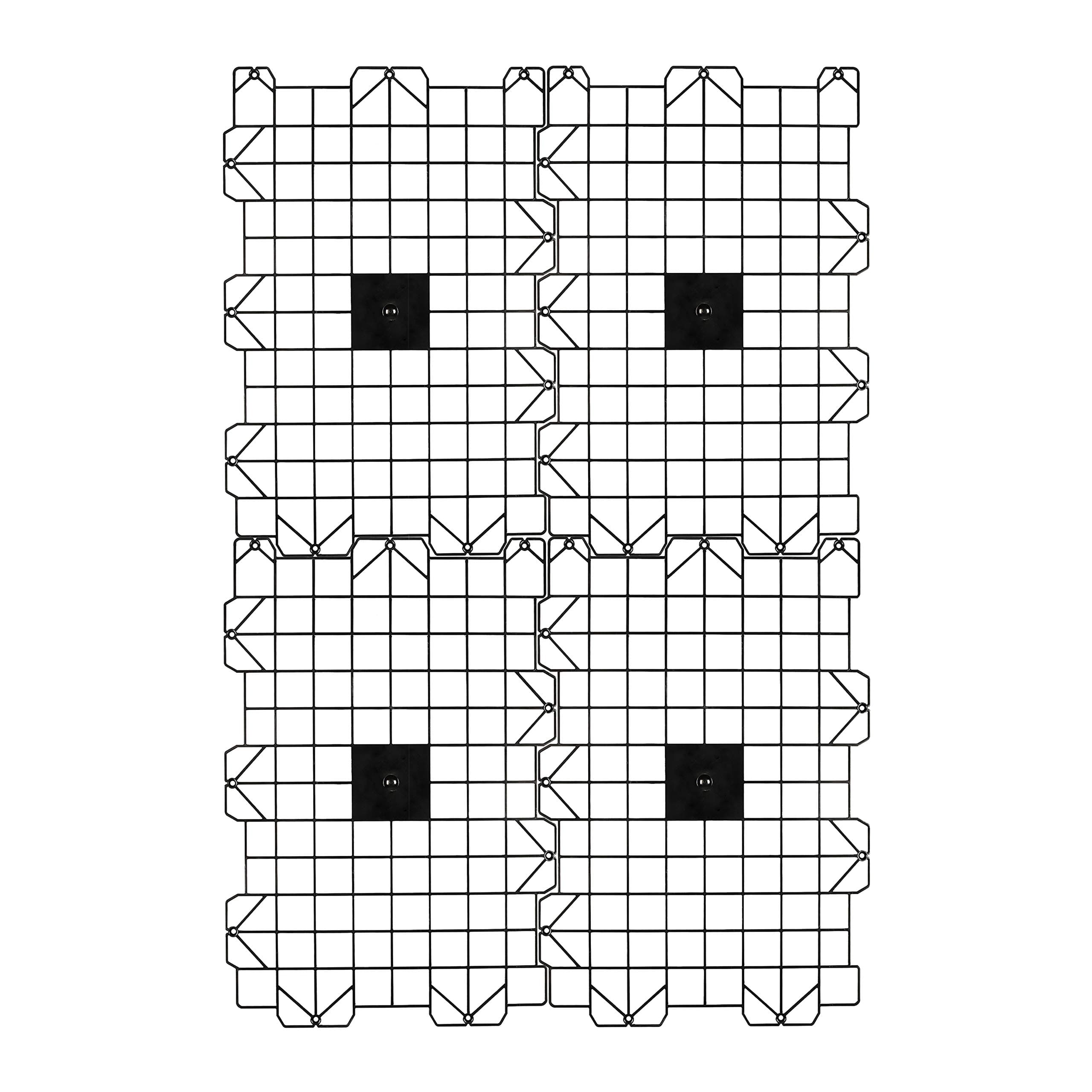 Flooring Storage System, Walking Deck Pallet Boards for Attic, Easy Installation Loft Boards Flooring Packs for Garage, Roof and More, 4 Panels Included (Black)