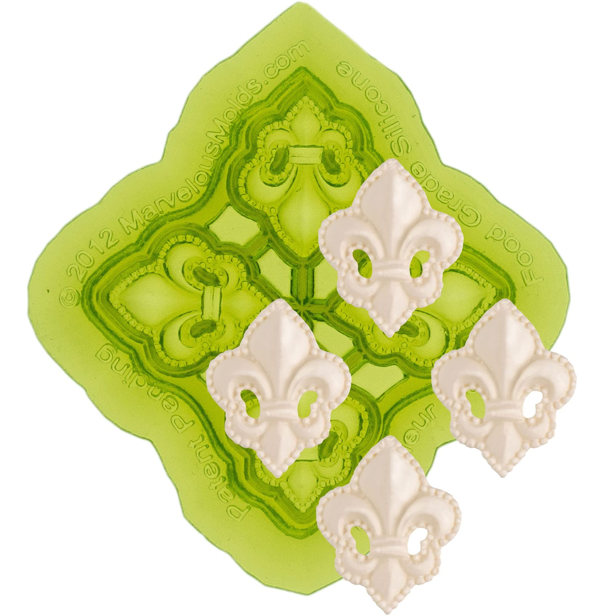 Marvelous Molds Mini Fleur de Lis Silicone Mold for Cake Decorating, Fondant, Gumpaste, Chocolate, Crafts, Clays, Wax, Plaster, Resins, Soap, Epoxy and More