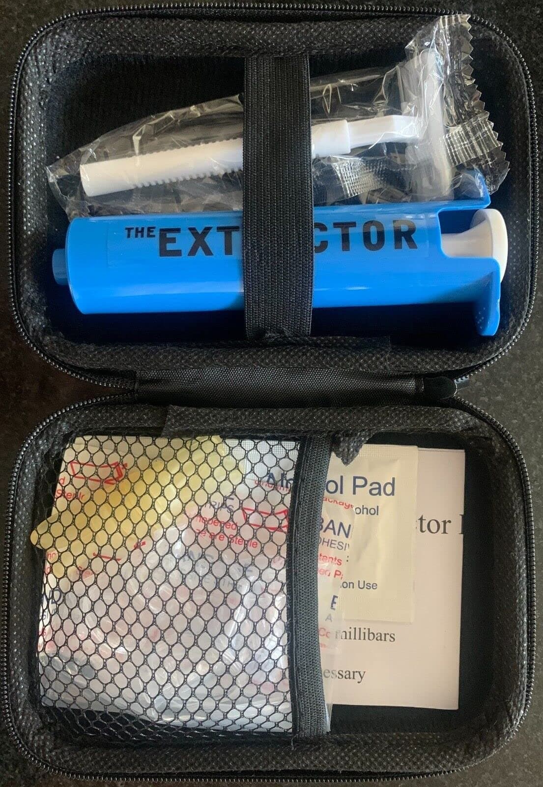 Insect Bug Bee Sting Snake Bite Venom Extractor Suction Kit Tool Pump First Aid Safety Fast Emergency for Hiking Backpacking Camping Blue and Case