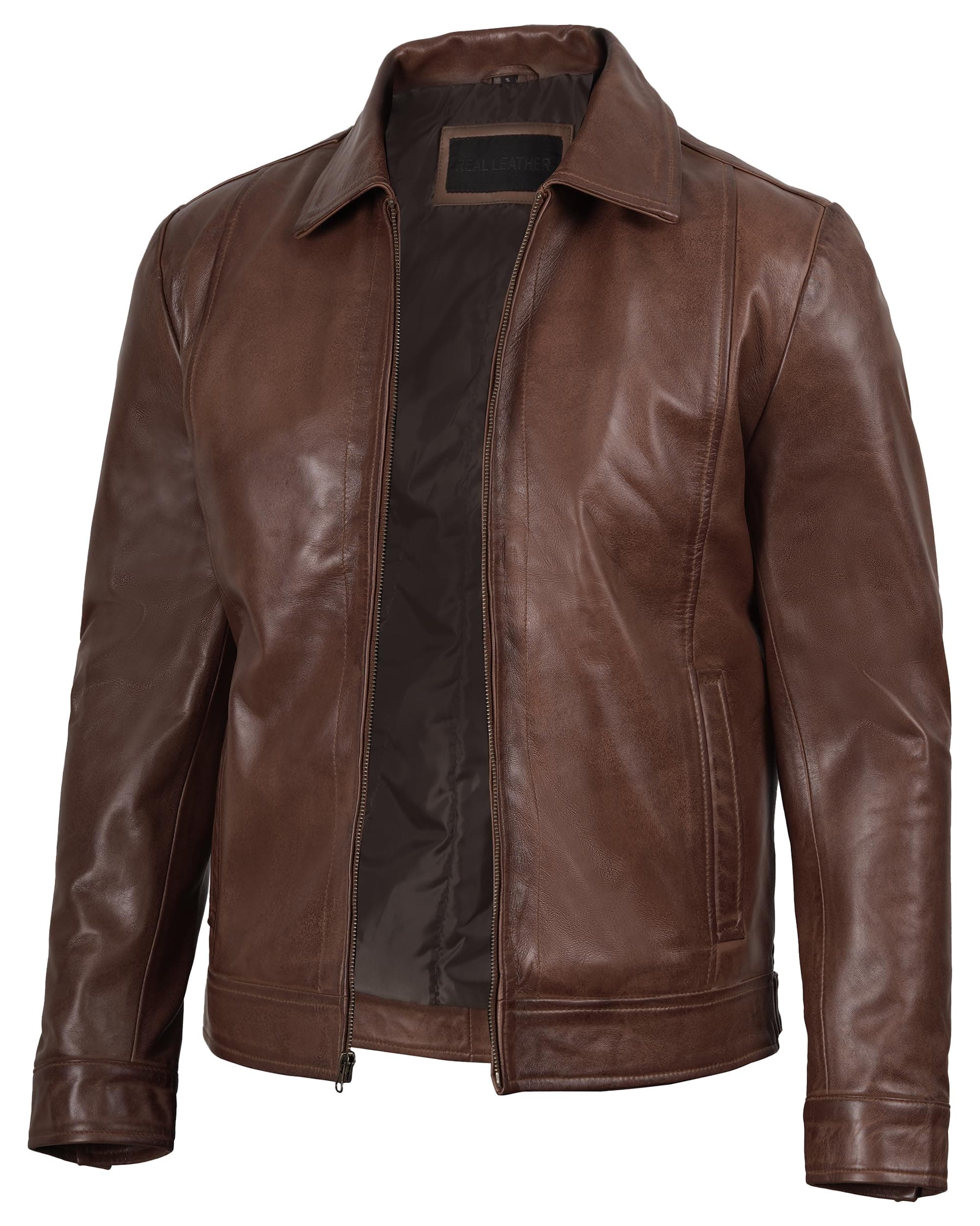 Brown Leather Jacket Men - Black Real Lambskin Mens Leather Jacket