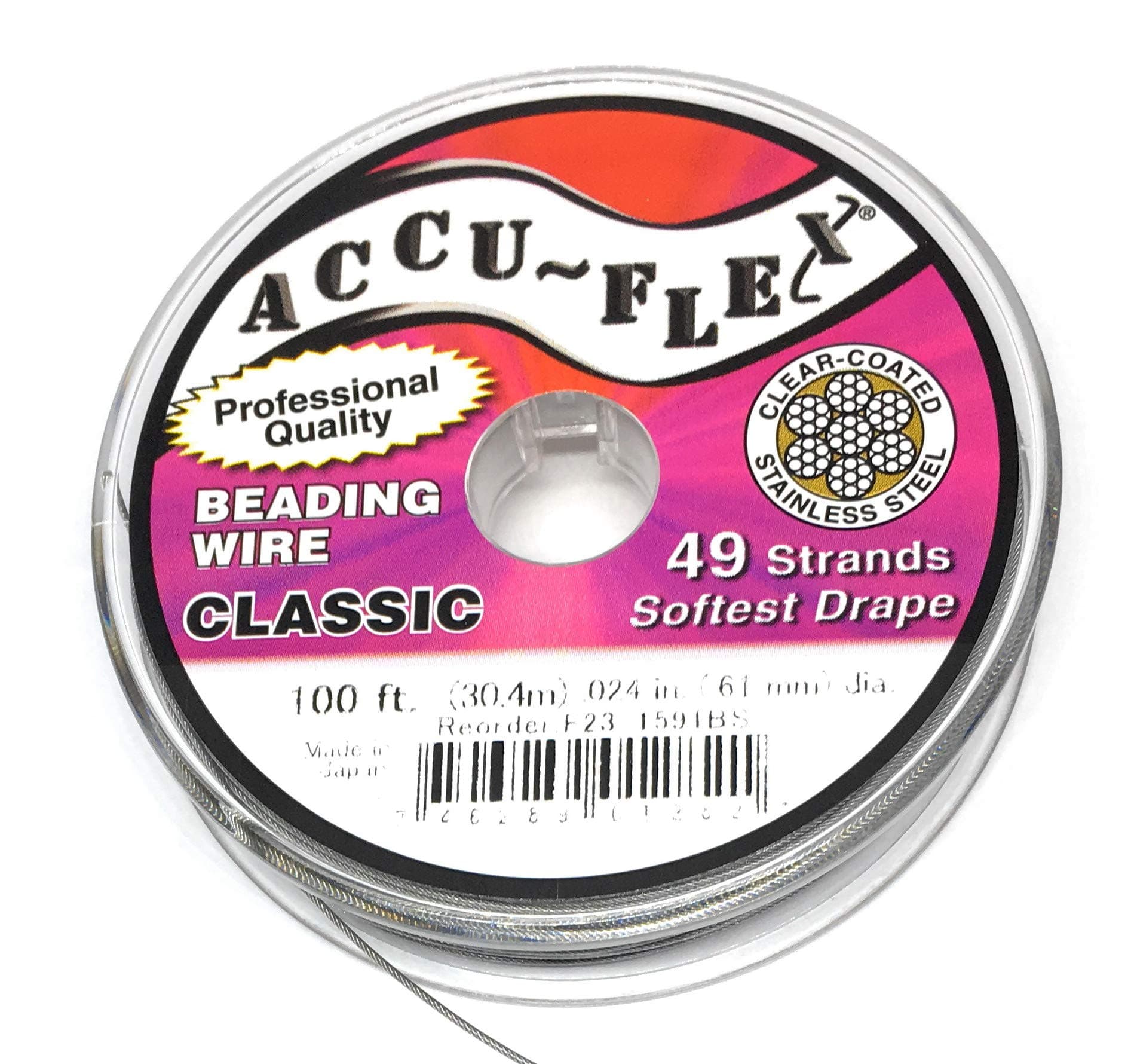 Accu-Flex Beading Wire .024 Inch Width 49 Strand 100 Feet