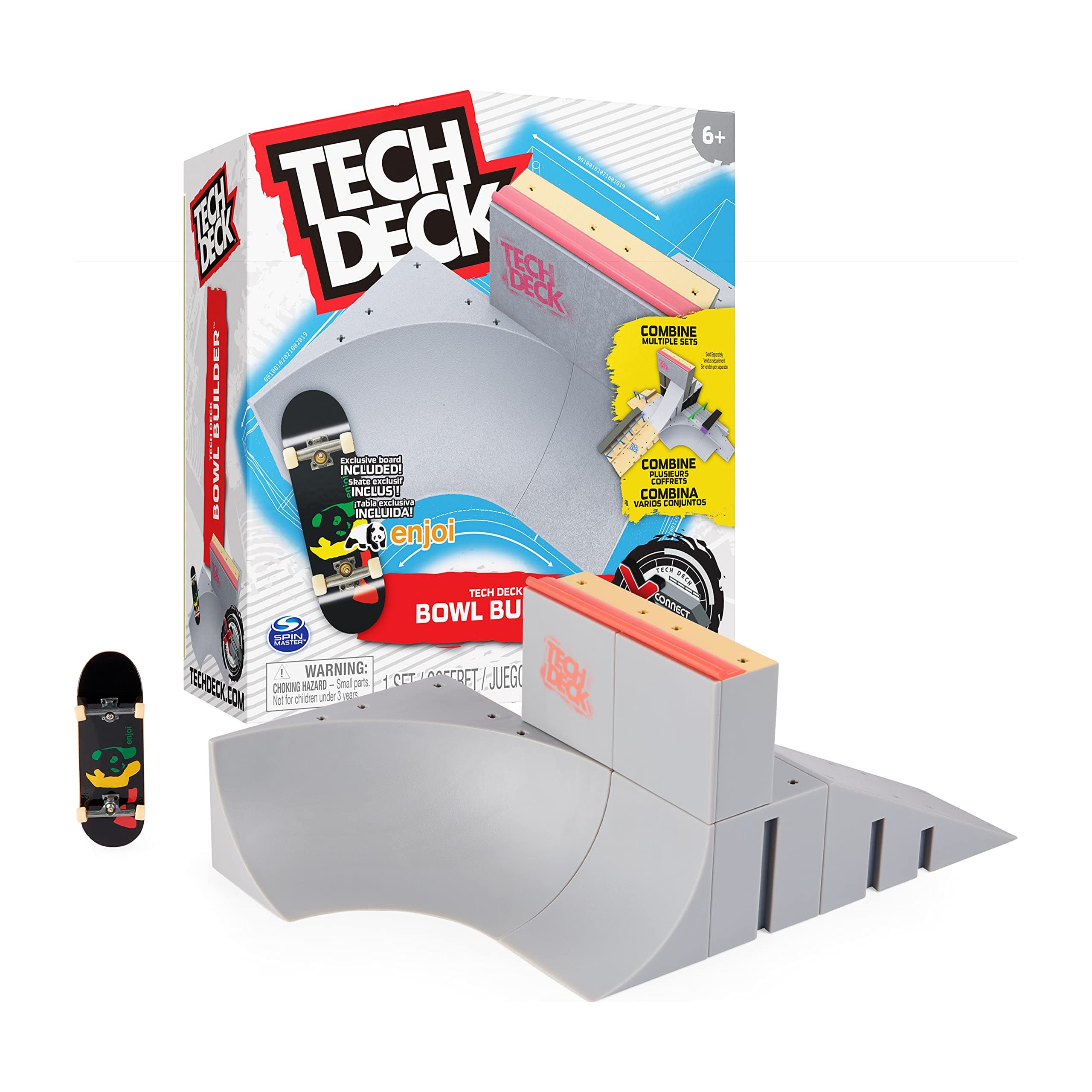 Spin Master X-Connect Starter Set - Bowl Builder: Tech Deck Ramp Set with Authentic Fingerboard and Accessories