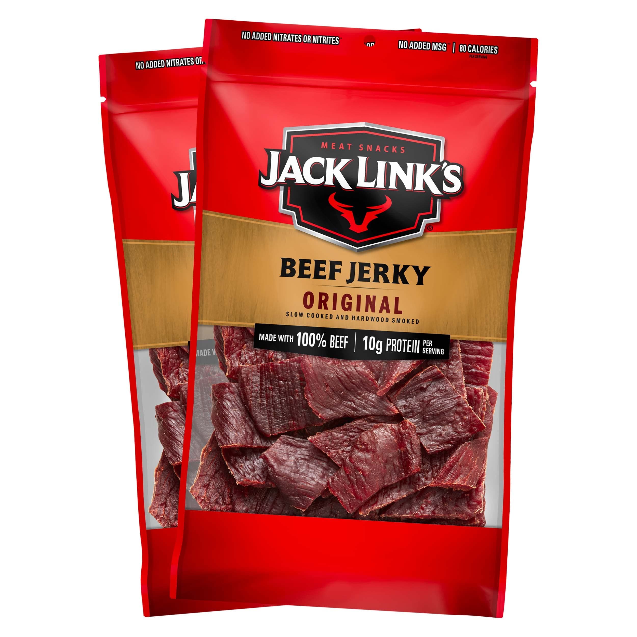 Beef Jerky, Original, Large Jerky Bags - Flavorful Meat Snacks, Ready to Eat Protein Snacks with 10g of Protein per Serving, Made with 100% Beef - 9 Oz. (Pack of 2)