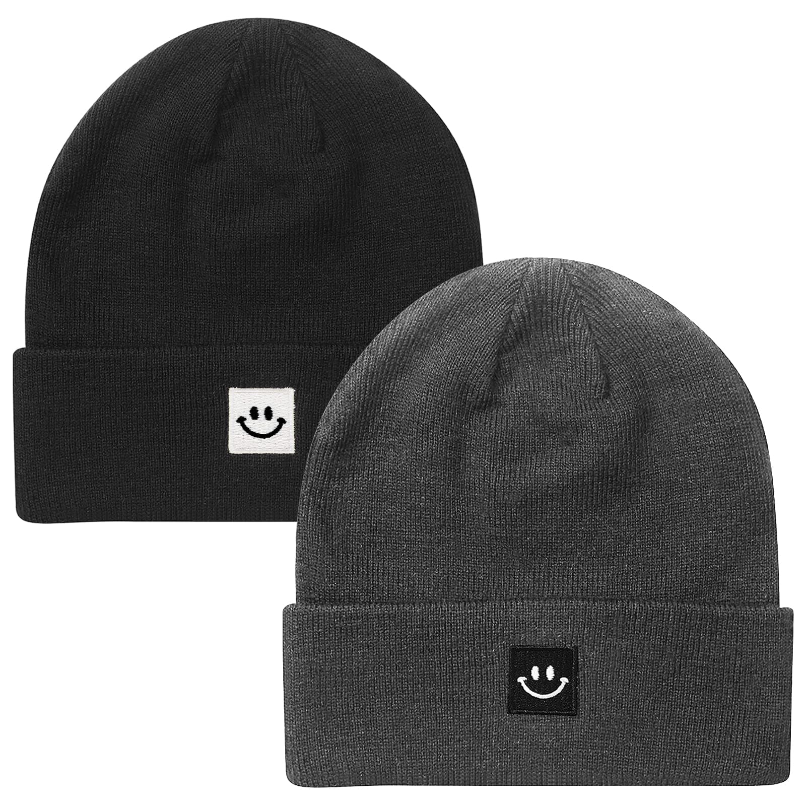 Knit Beanie Hat for Men/Women 2Pack