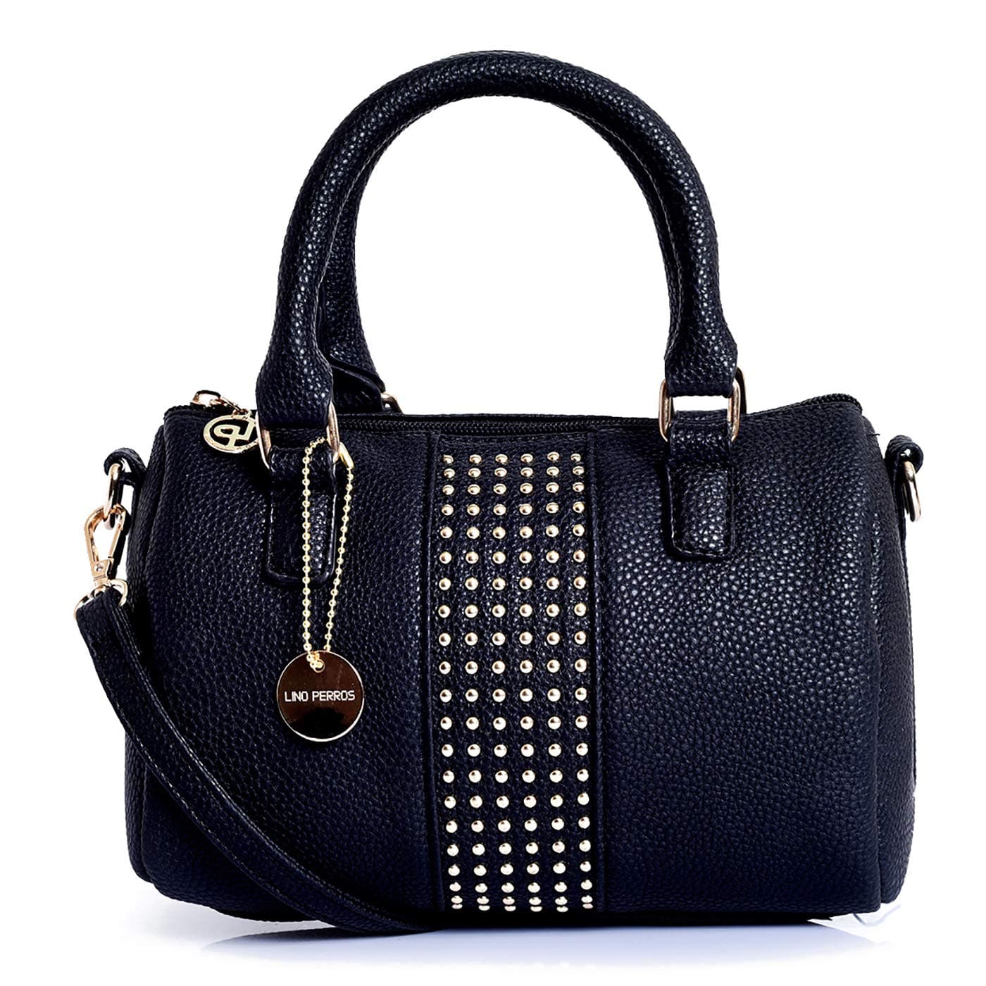 White Leatherette Satchel (BLACK)