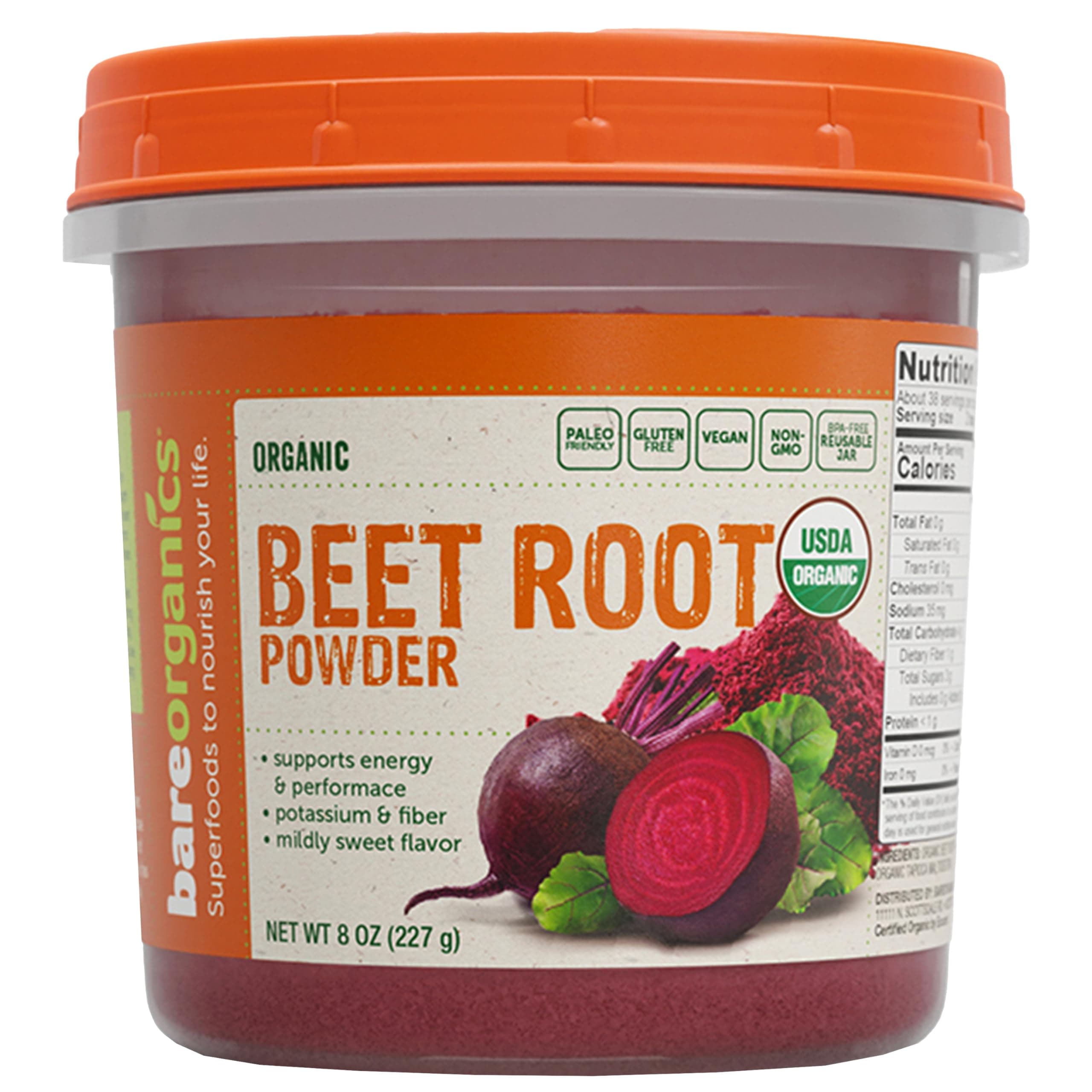 Beet Root Powder – Organic Superfood Dietary Supplement, Vegan, USDA Certified Organic, Non-GMO, Gluten-Free, Pure Beta Vulgaris Beetroot - 8 oz