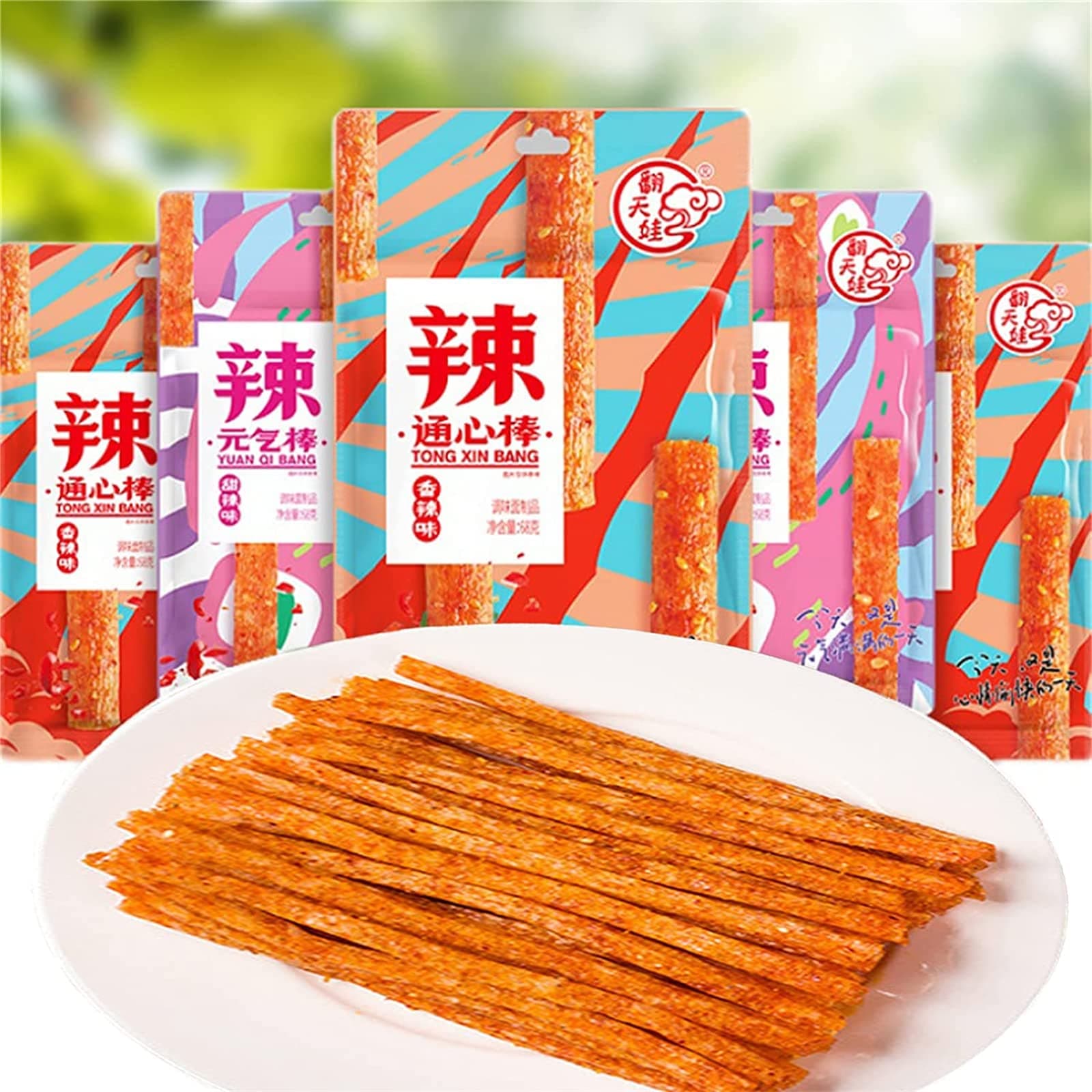 Spicy Sticks La Tiao Chinese Snacks Tianfanwa Spicy Sticks [Sweet and Spicy Energy Sticks 68g×2 Packs] Spicy Snack Food Small Bites Vegetarian Hand-torn Gluten Base Food Rice Companion Appetizer Spicy