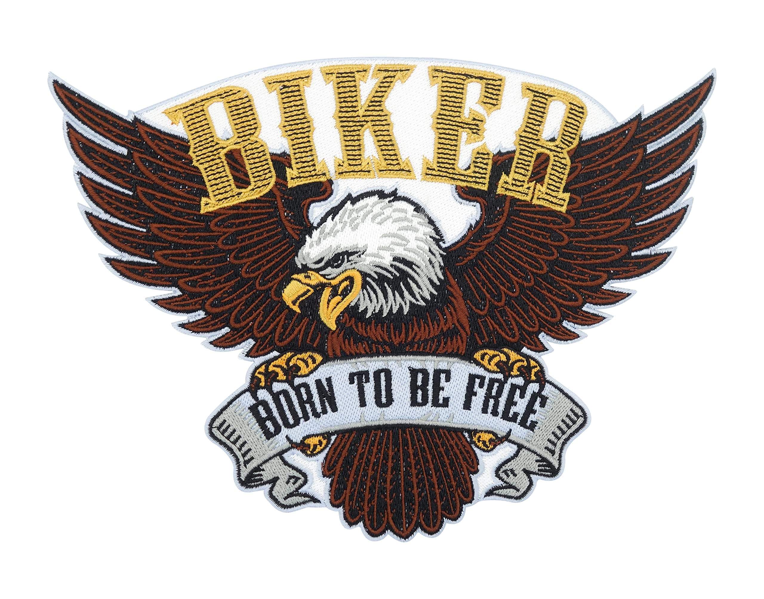 Large Born to be Free Biker Eagle Iron-On Patch | Motorcycle cowls Patch, America USA Iron on Patches, Vest Embroidery Patch, Motorcycle ironable Patch, Leather Vests Badges Finally Home