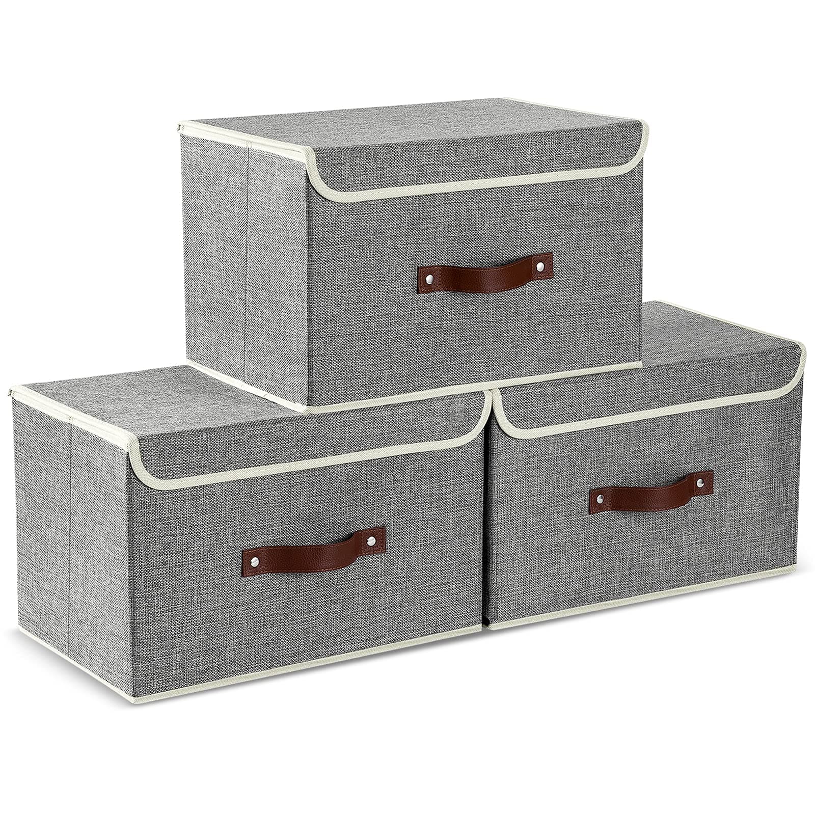 Storage Boxes with Lids-Gray