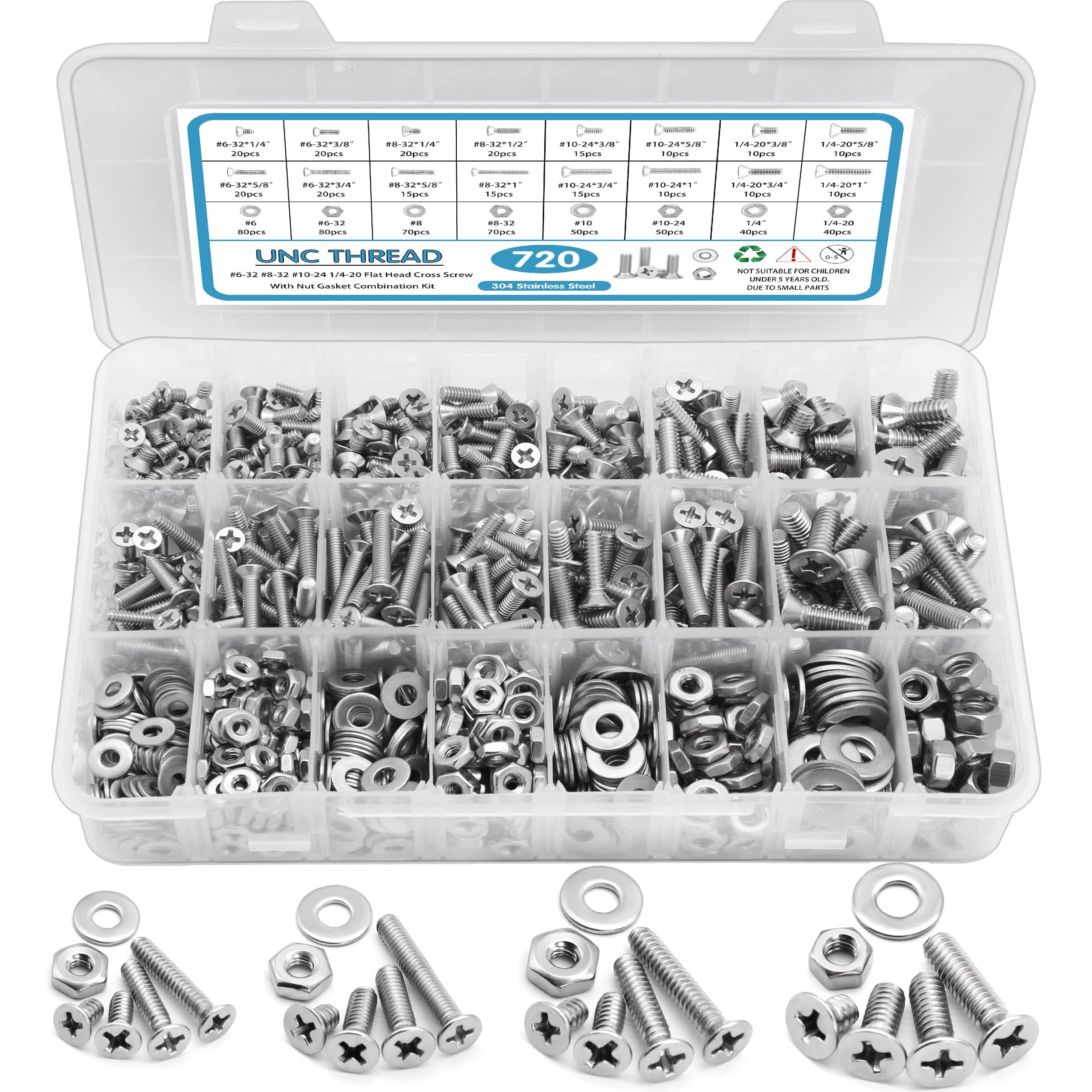 720PCS Bolts Nuts Washers Kit