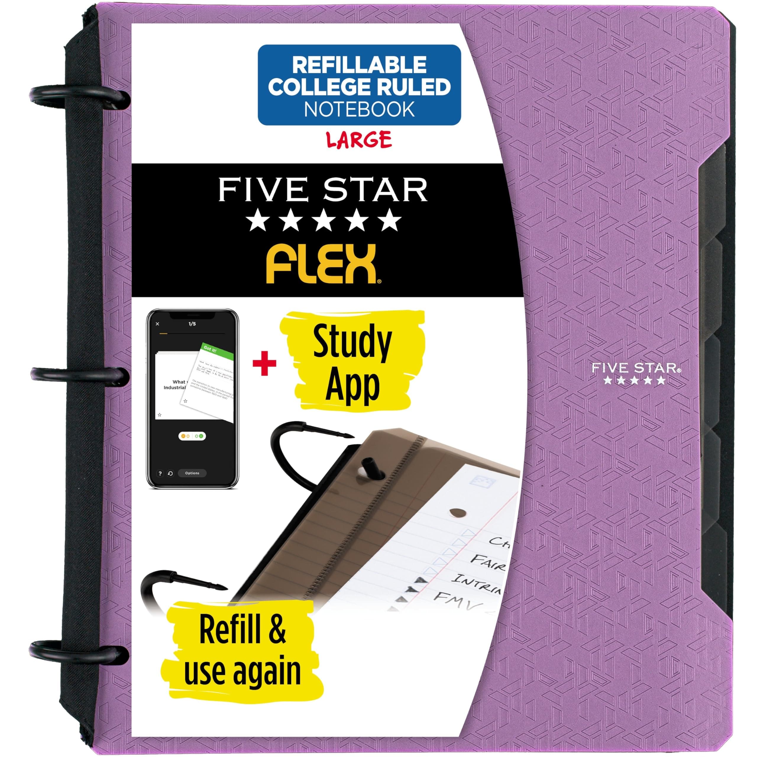 Five Star Flex Hybrid Notebinder, 2.5 cm Binder, Notebook And Binder All-In-One, Purple (29328Ab6)