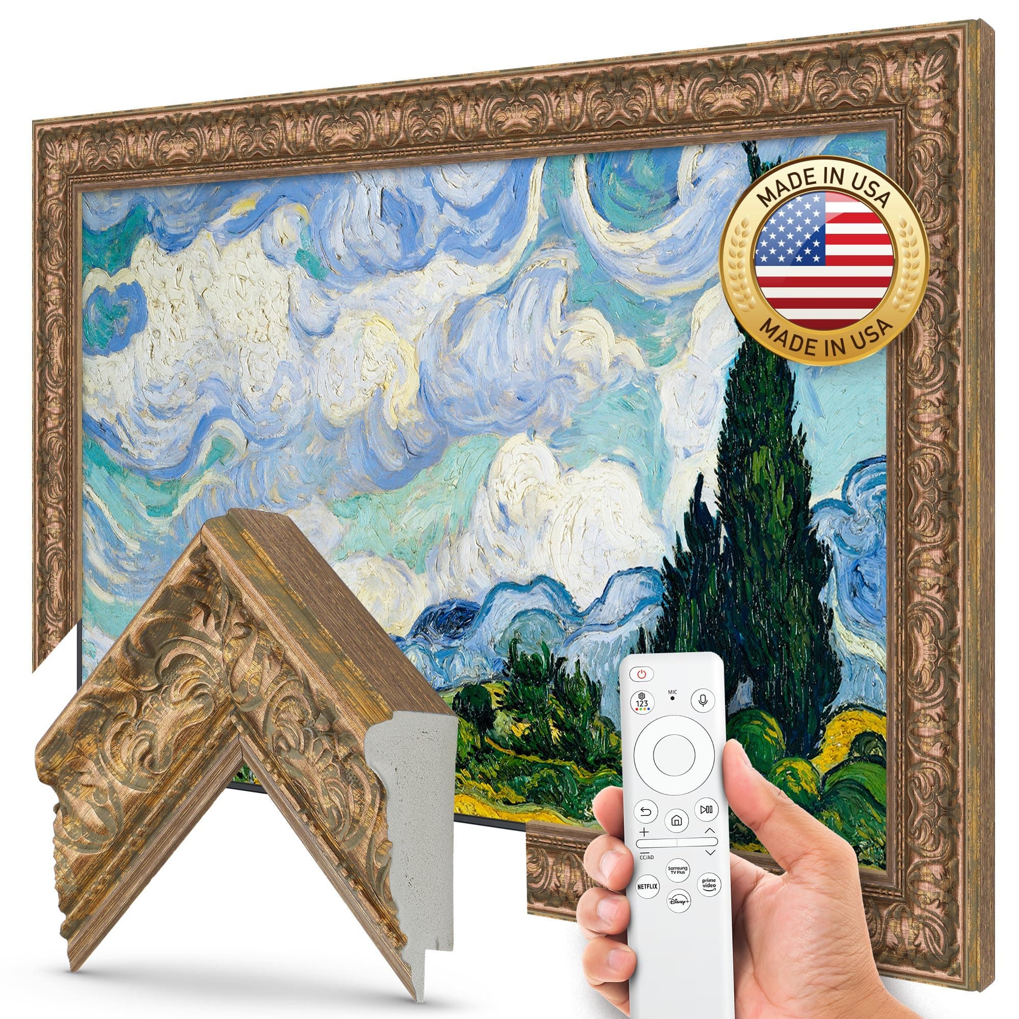 Frame My TV Deco TV Frames -Tuscan Copper Compatible ONLY with Samsung The Frame TV (3", Color Chip)