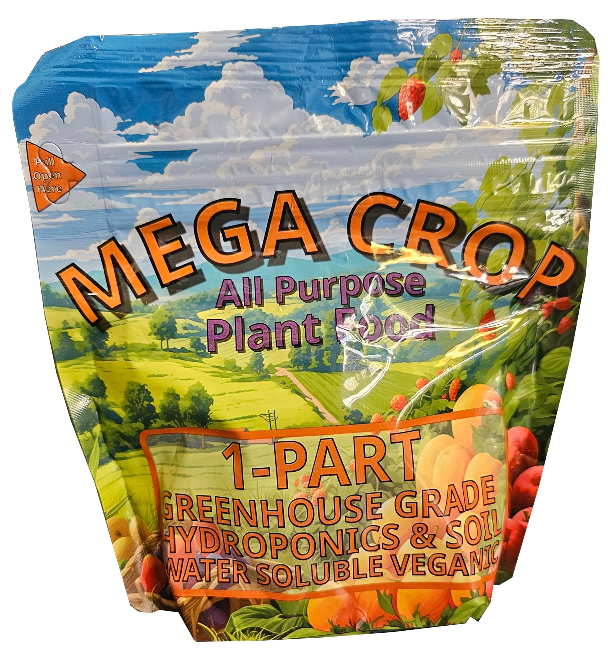 Mega Crop 1-Part Complete Base Nutrient - Hydroponic and Soil Fertilizer for Plants with Organics – Easy to Use for Max harvests - makes 100+ Gallons