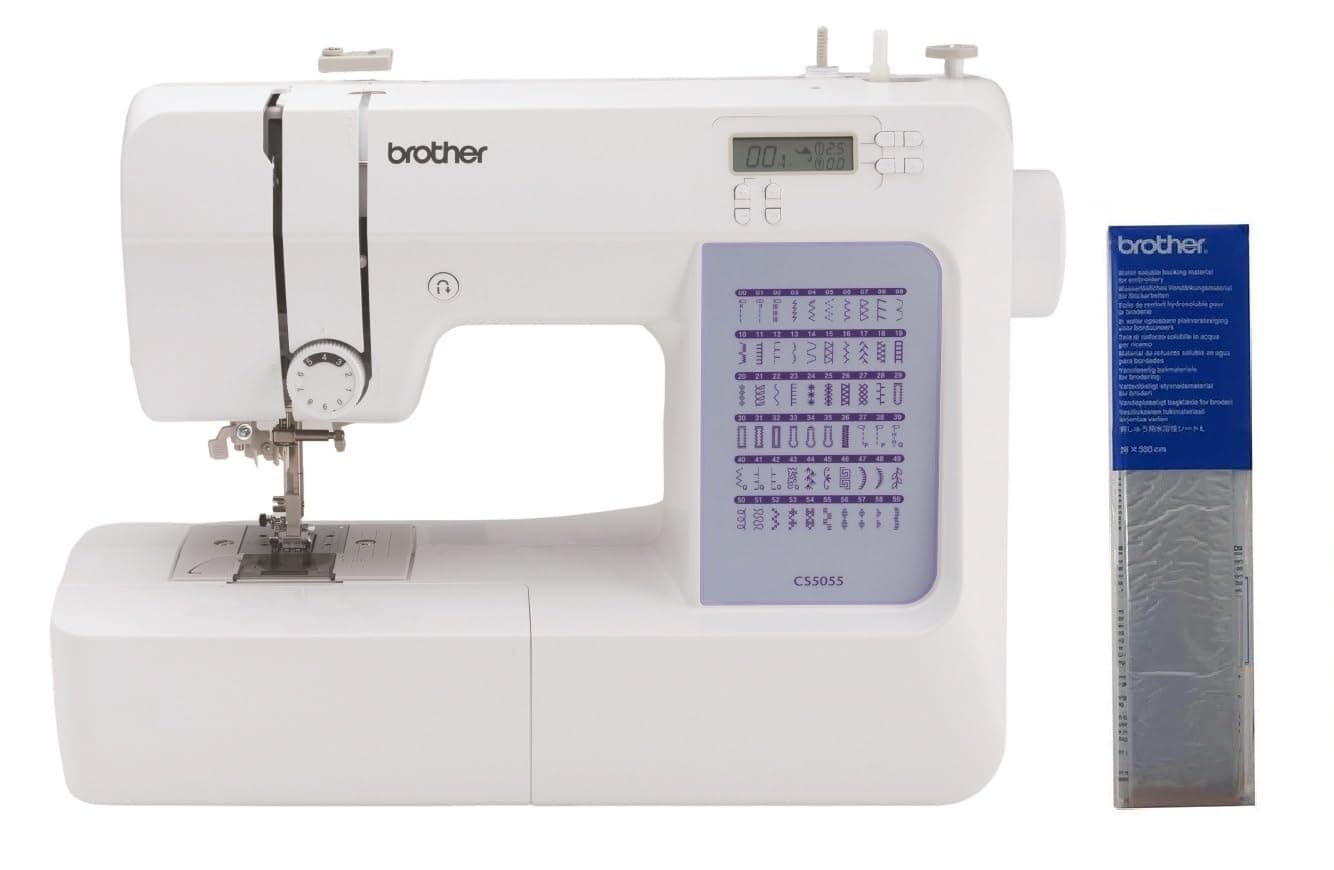 Brother CS5055 Computerized Sewing Machine, 60 Built-in Stitches, LCD Display, 7 Feet and SA520 Water Soluble Stabilizer