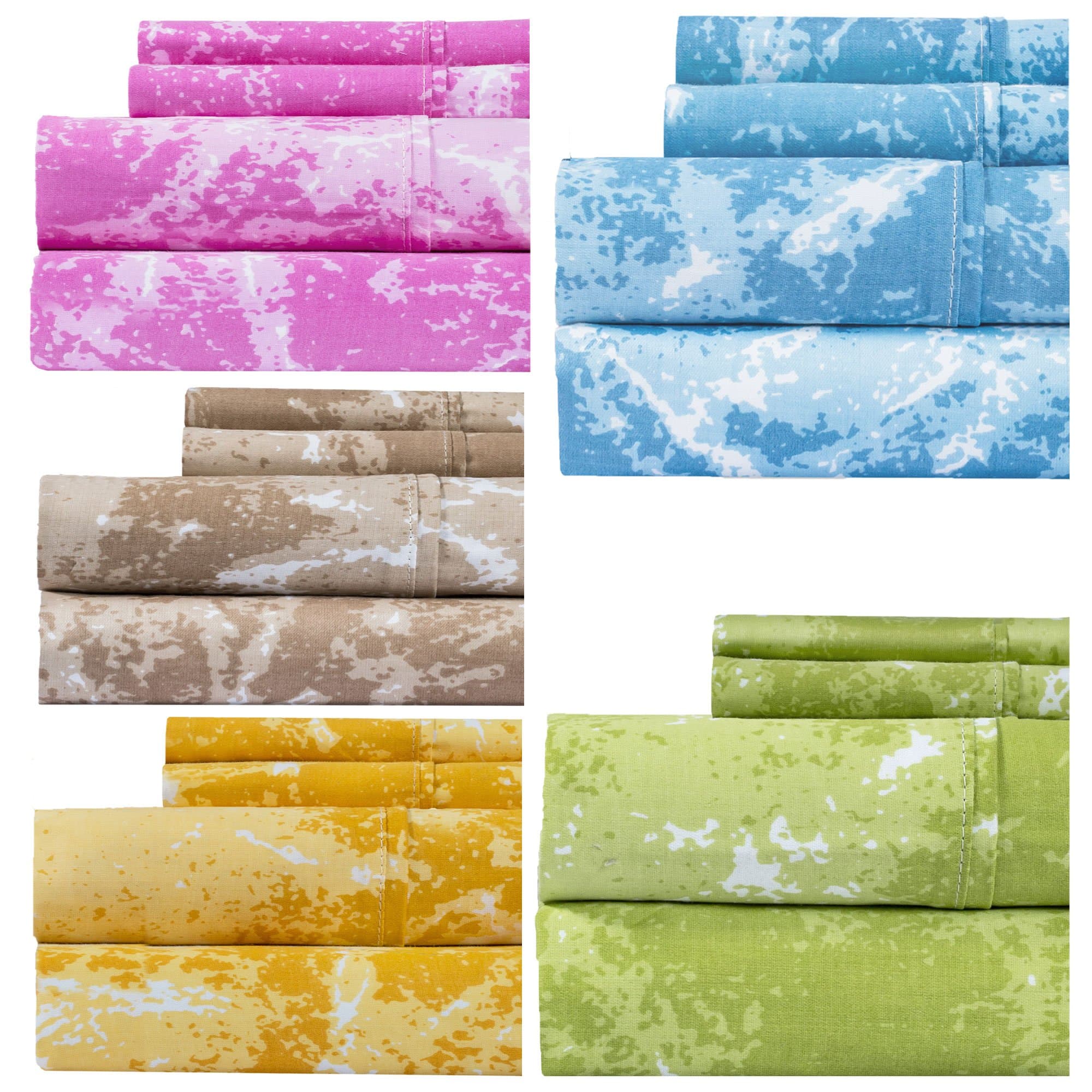 Weavely Cotton Bed Sheets Set - Print Sheet Set, 400 Thread Count 100% Cotton Pink Printed Bed Sheets Set, 4-Piece Set, 15 inch Elastic Deep Pocket Fitted Sheet (King, Pink)