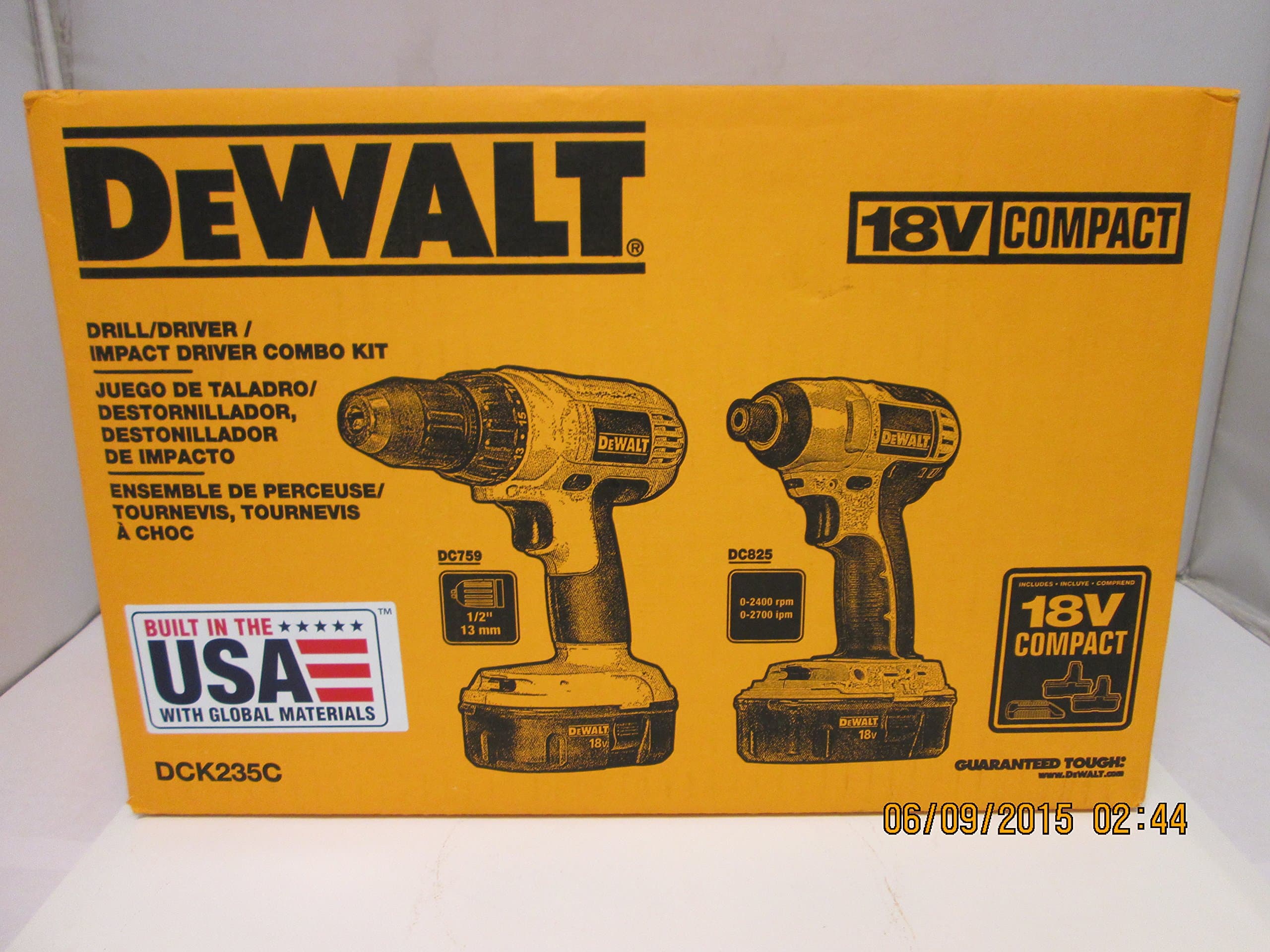 DEWALT 18V Cordless Drill Combo Kit , 2-Tool (DCK235C)