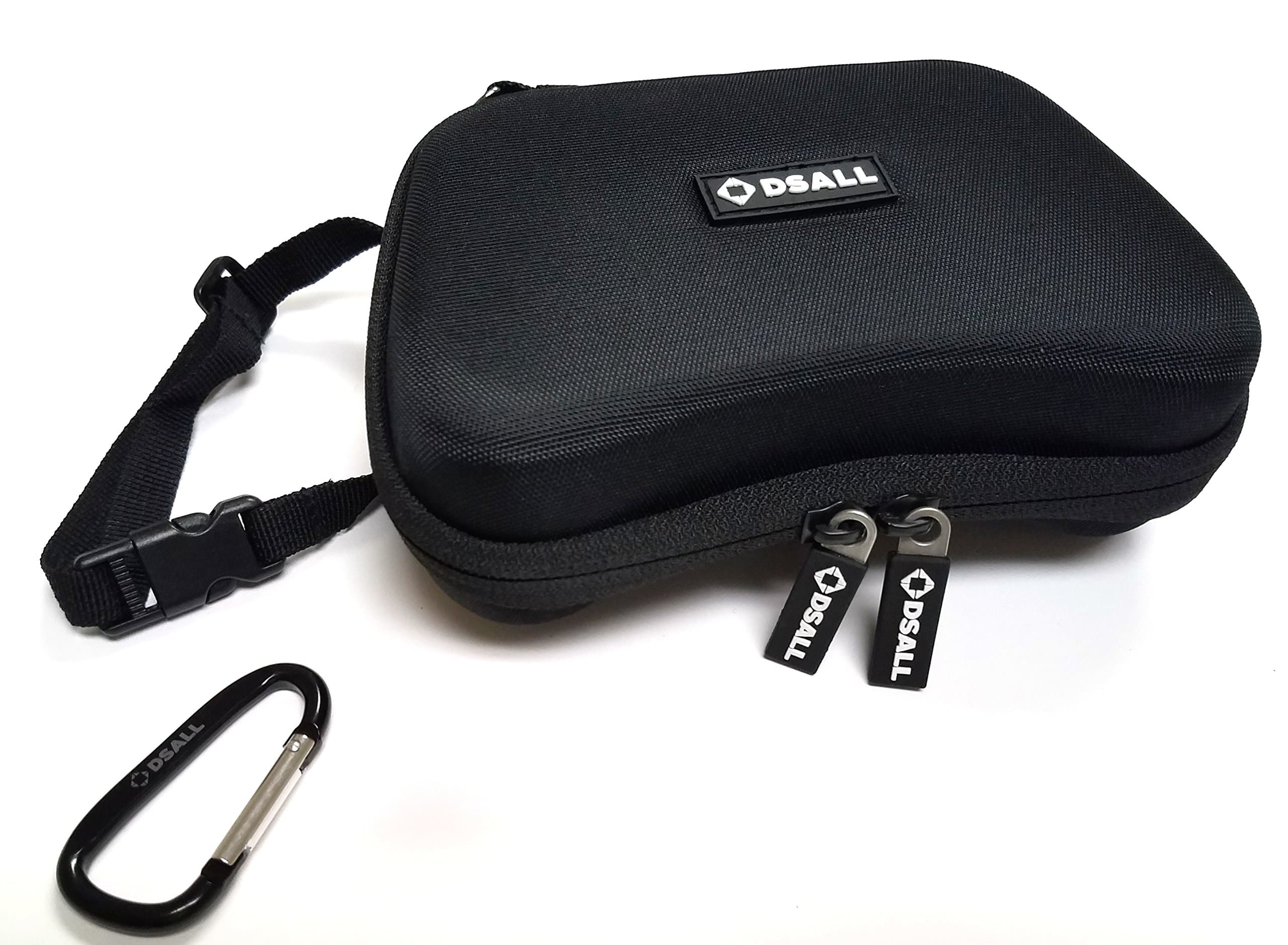 Dsall Hard Case for Sony DualShock 4 Wireless Controller for PlayStation 4 - Jet Black + mesh pocket for Accessories+Adjustable handle,2 sided Zipper+Carabiner hook